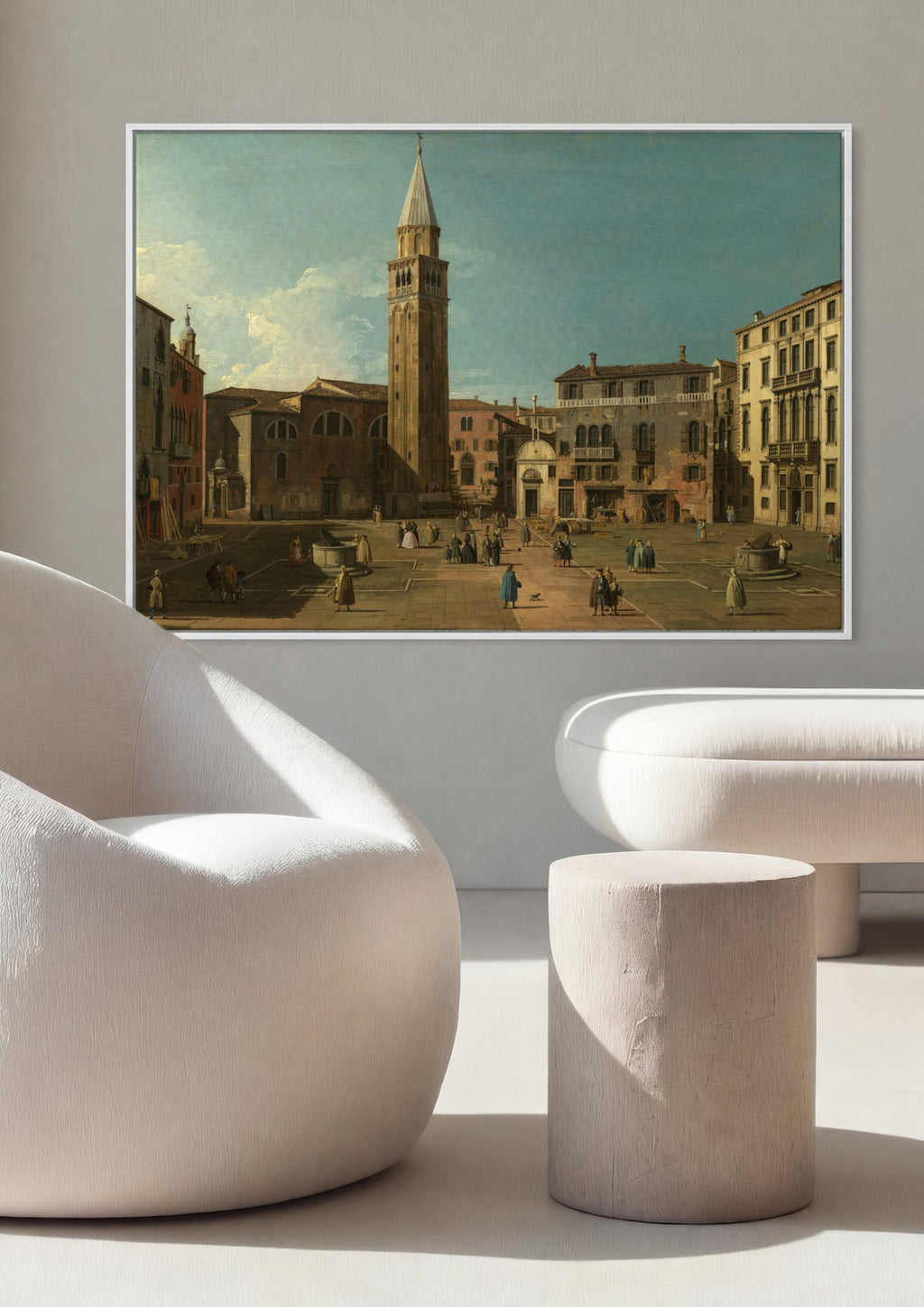 Quadro Decorativo Campo San Vidal e Santa Maria da Caridade - Canaletto em ambiente decorado