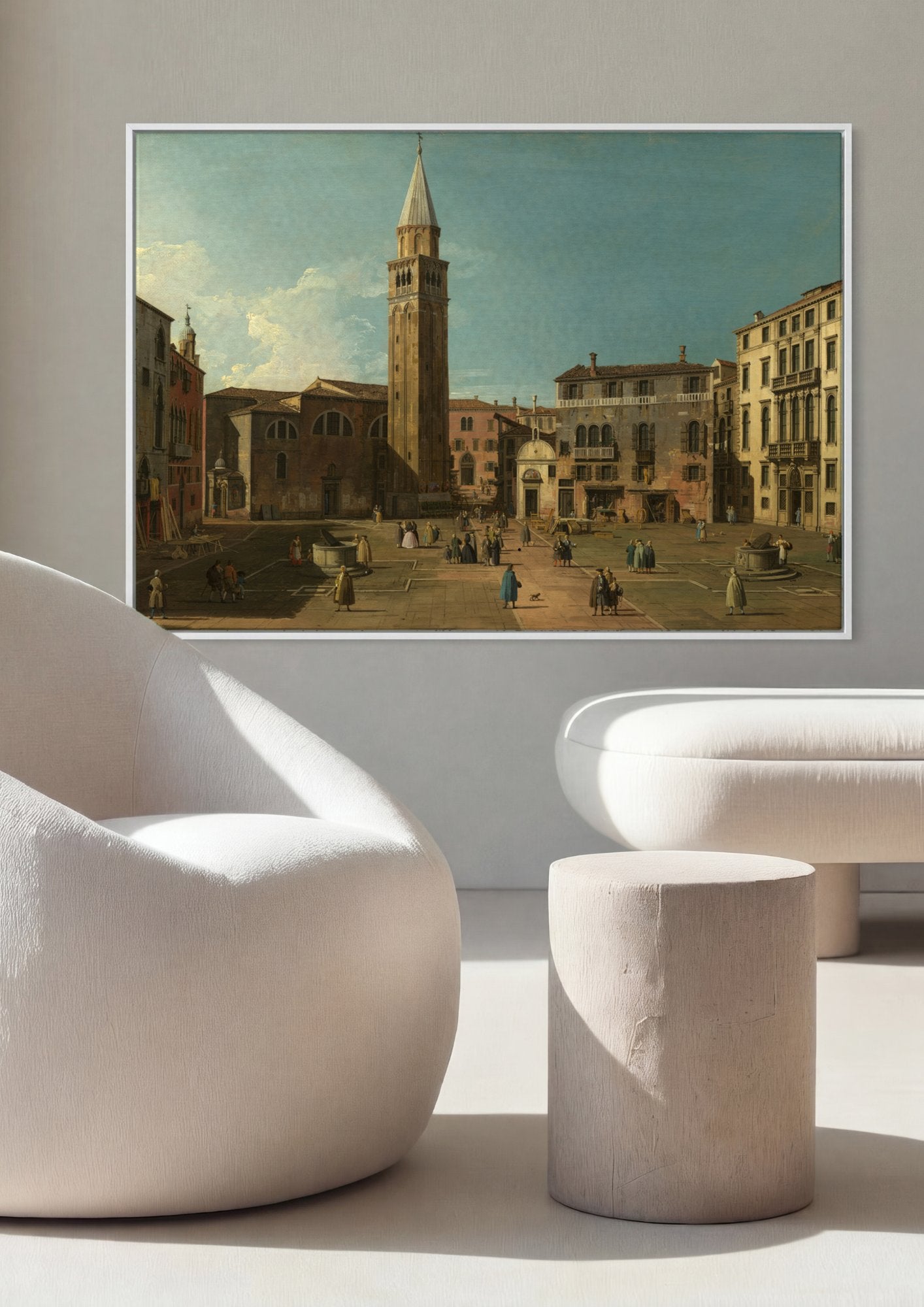 Quadro Decorativo Campo San Vidal e Santa Maria da Caridade - Canaletto em ambiente decorado