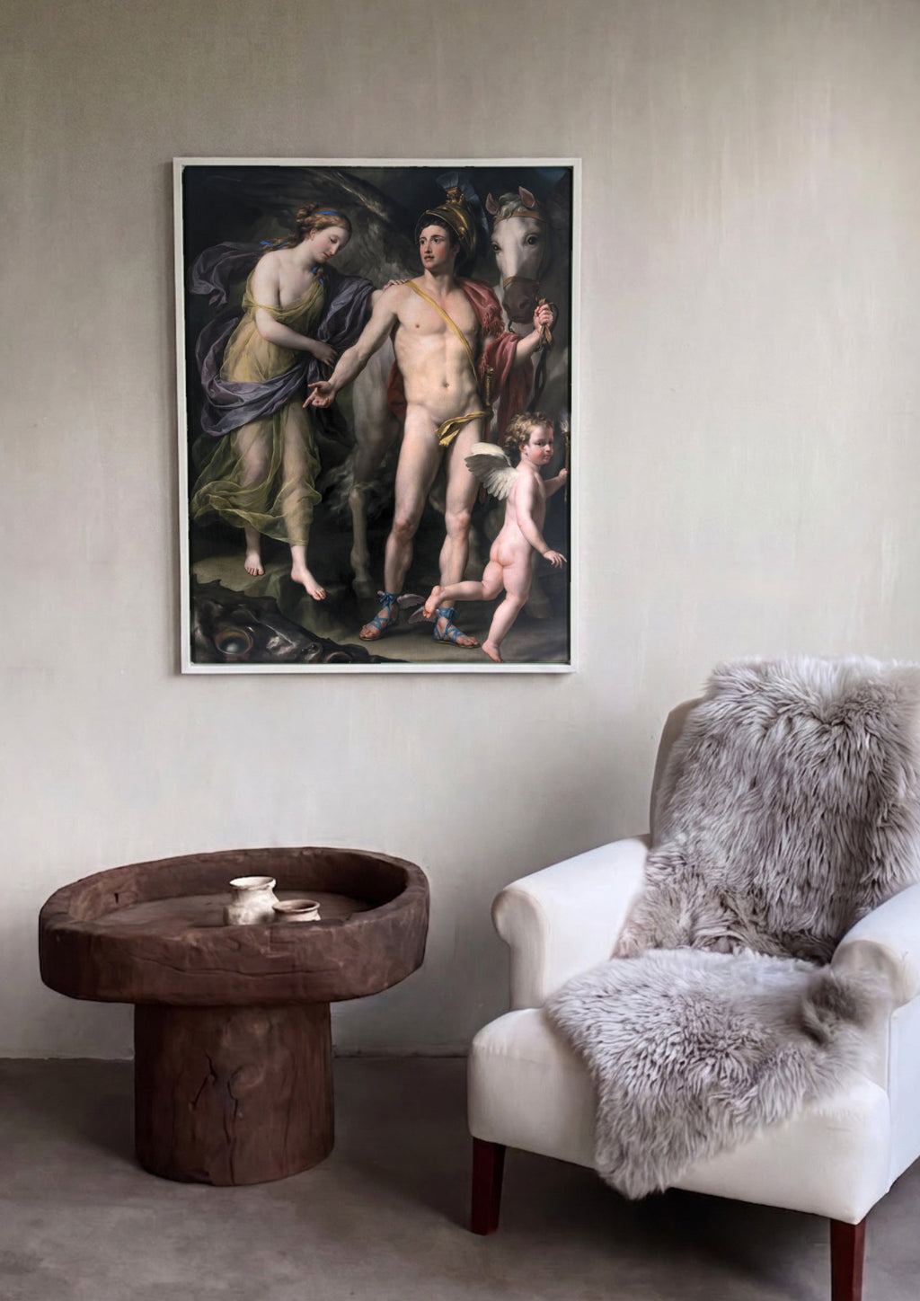 Quadro Decorativo Perseu e Andrômeda - Anton Raphael Mengs em ambiente decorado
