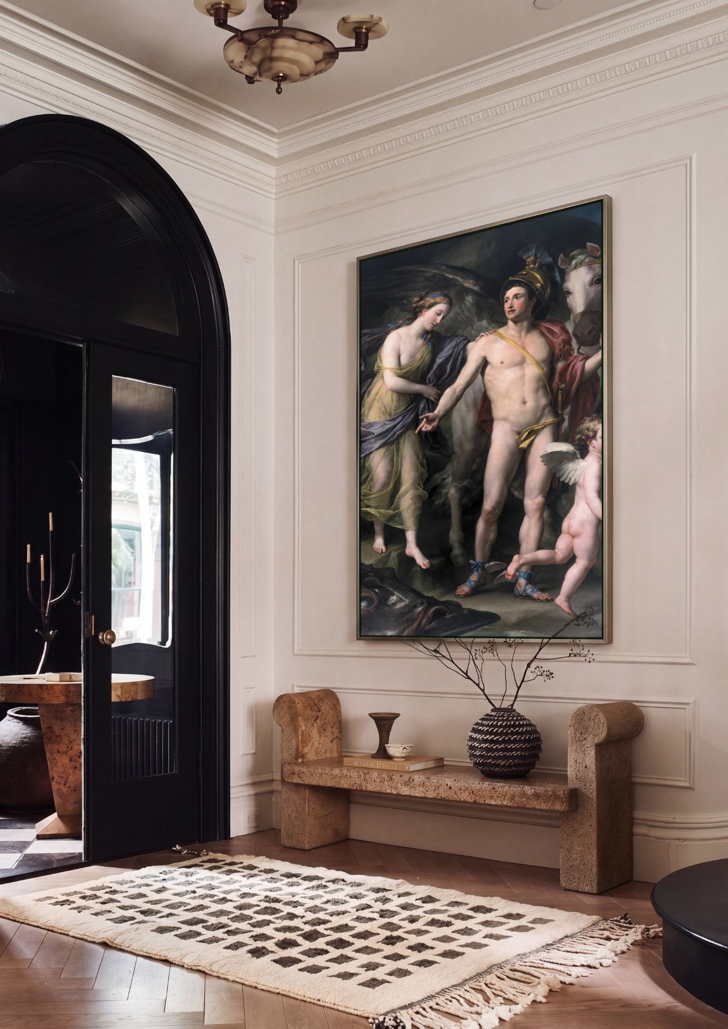 Quadro Decorativo Perseu e Andrômeda - Anton Raphael Mengs em ambiente decorado