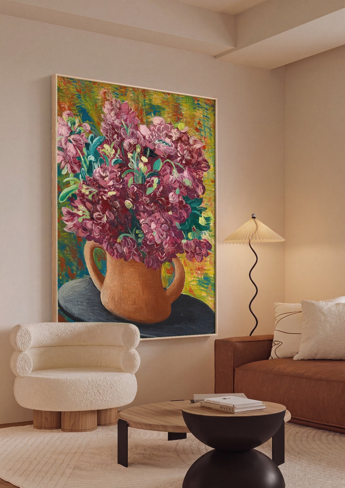 Quadro Decorativo Vaso de Flores Vibrantes - Moïse Kisling em ambiente decorado