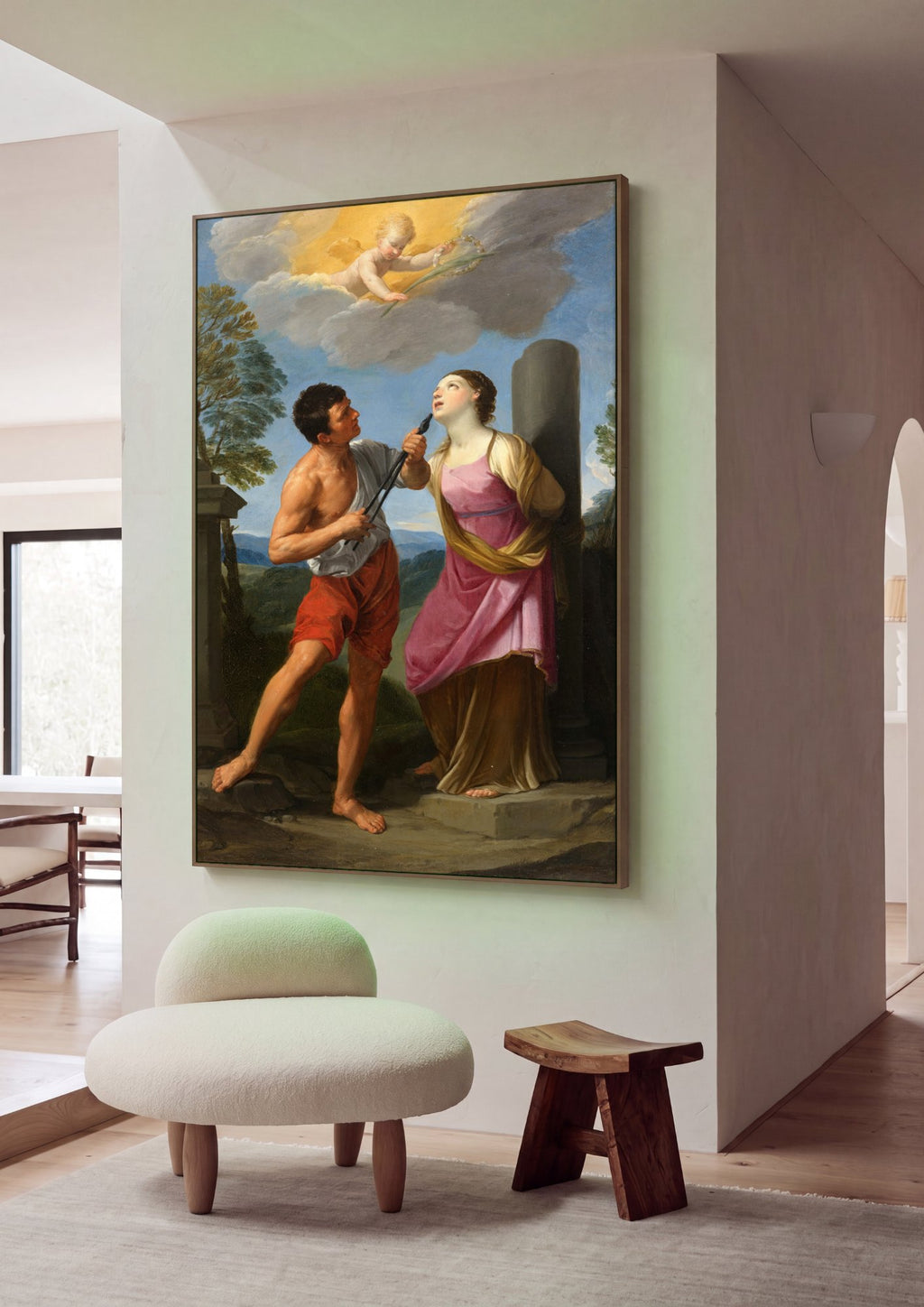 Quadro Decorativo O Martírio de Santa Apolônia - Guido Reni em ambiente decorado