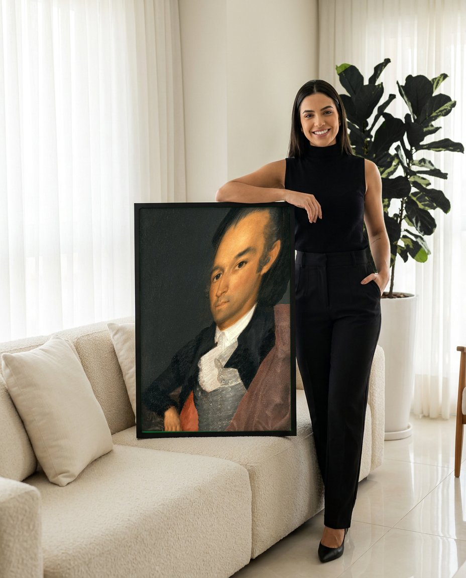Quadro Decorativo Retrato de Martin Zapater - Goya com modelo em ambiente