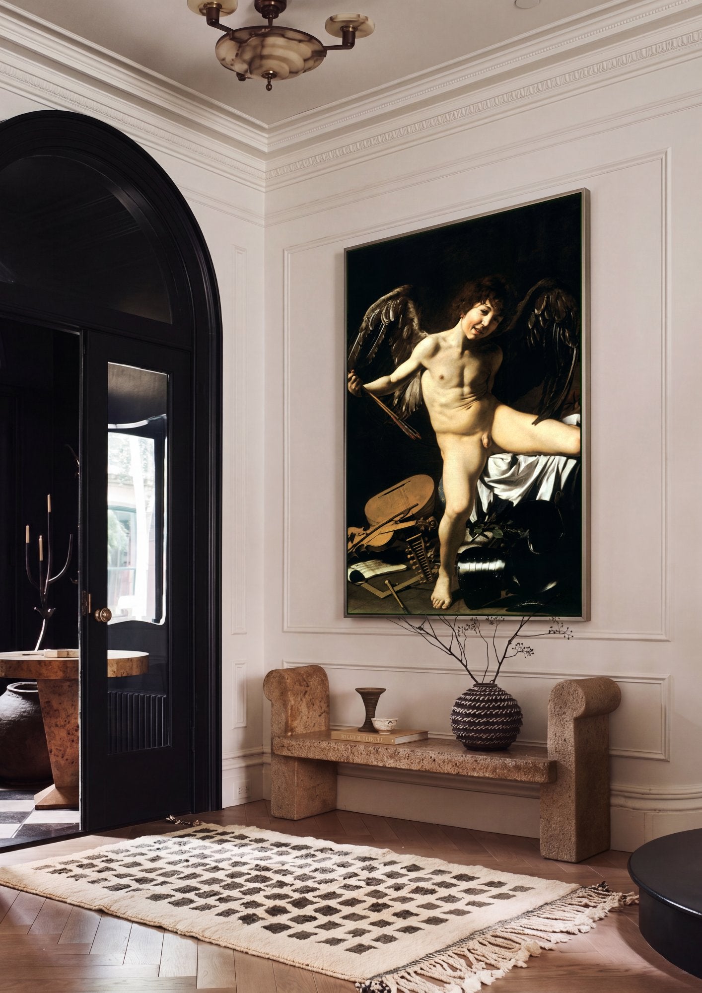 Quadro Decorativo 'Amor Vincit Omnia' - Caravaggio em ambiente decorado