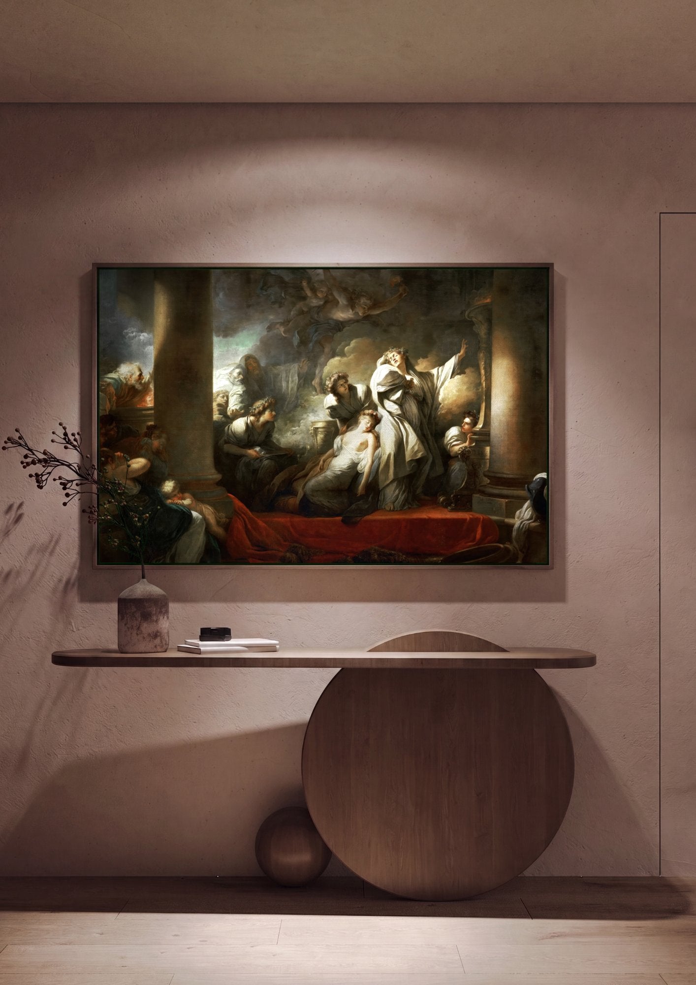 Quadro Decorativo A Invocação - Fragonard em ambiente decorado