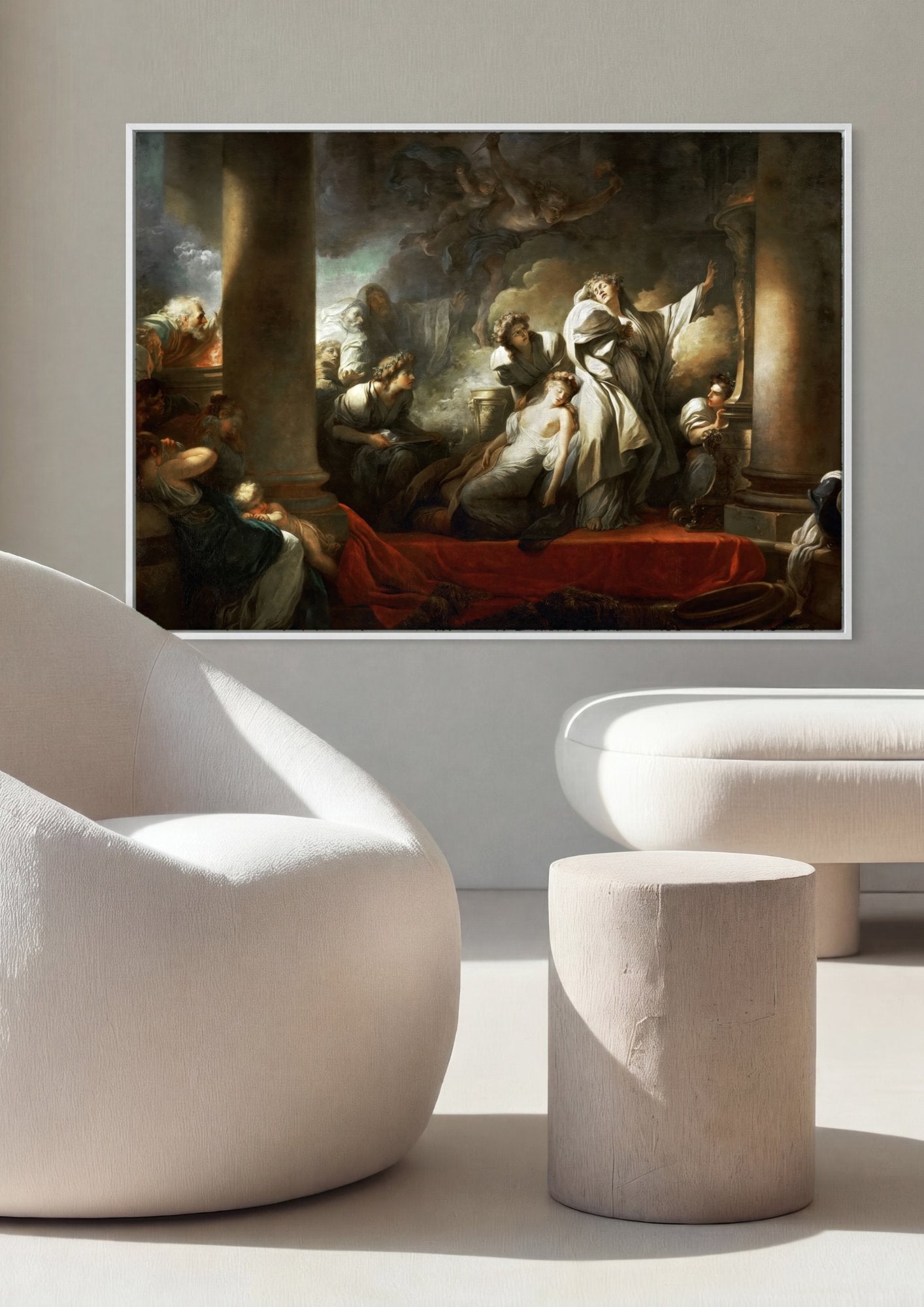 Quadro Decorativo A Invocação - Fragonard em ambiente decorado