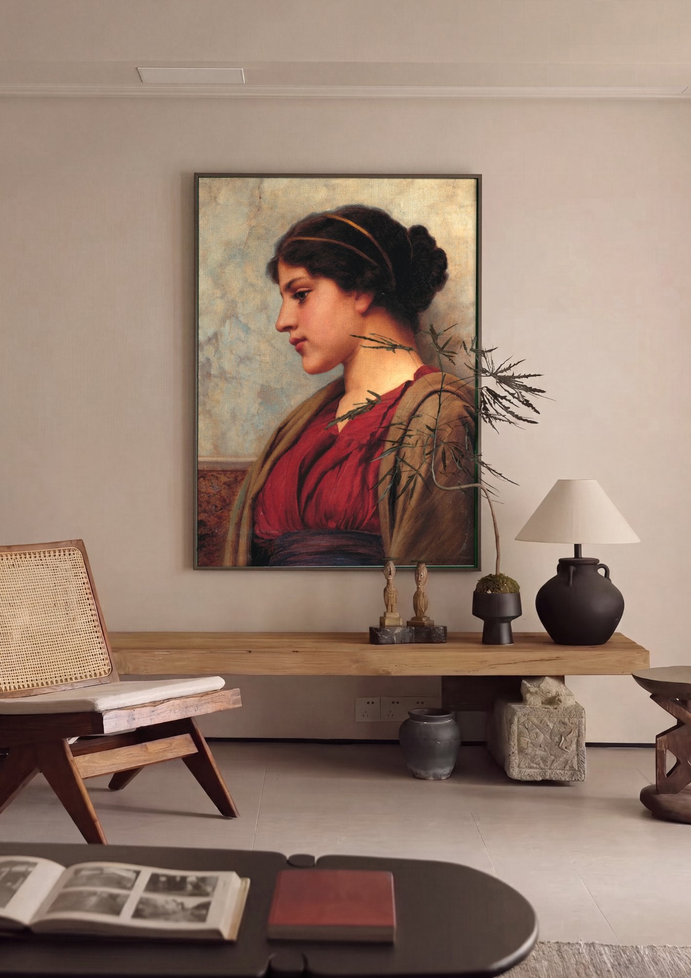 Quadro Decorativo A Jovem Grega - Godward em ambiente decorado