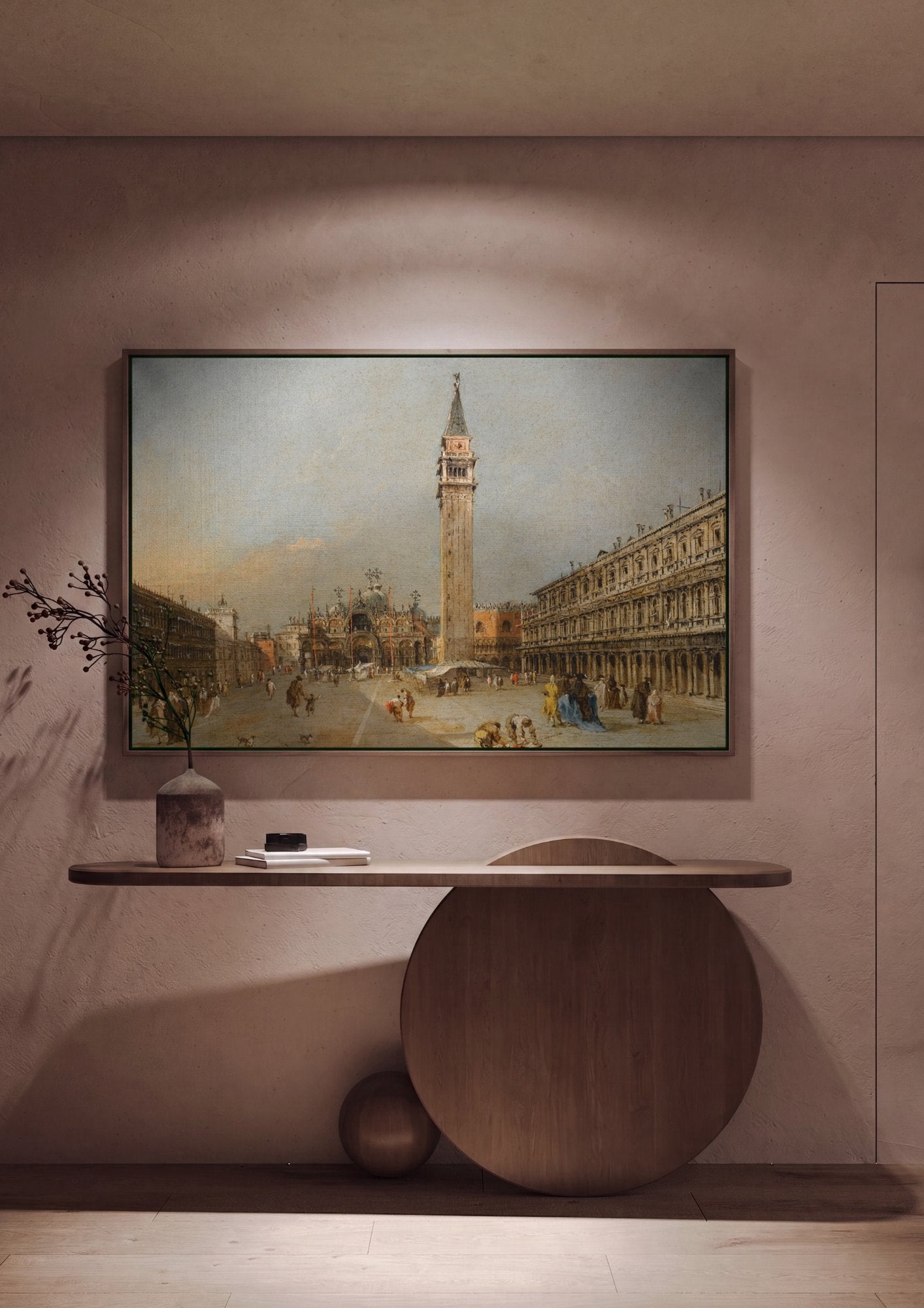 Quadro Decorativo Piazza San Marco - Guardi em ambiente decorado