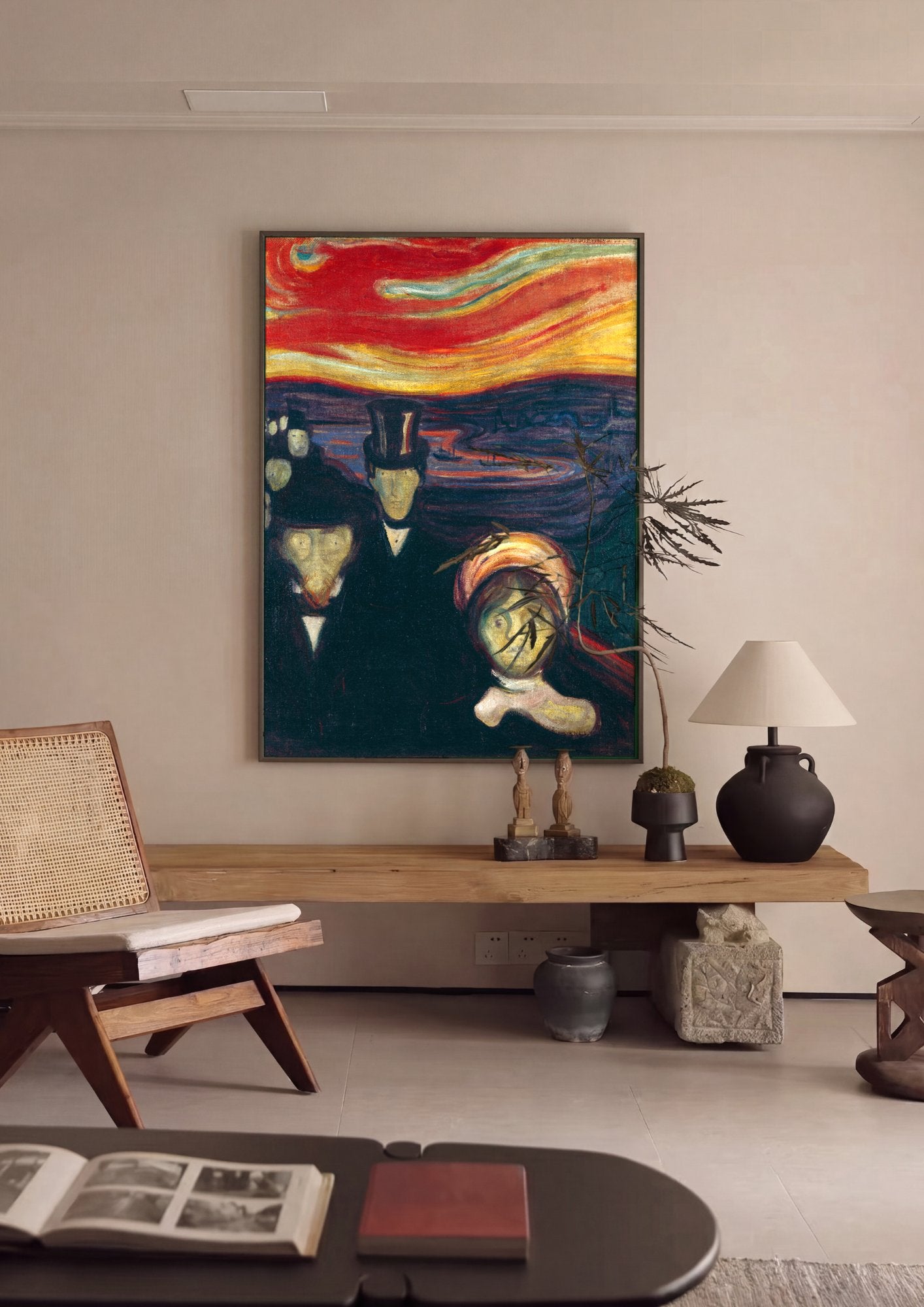 Quadro Decorativo A Voz da Noite - Edvard Munch em ambiente decorado