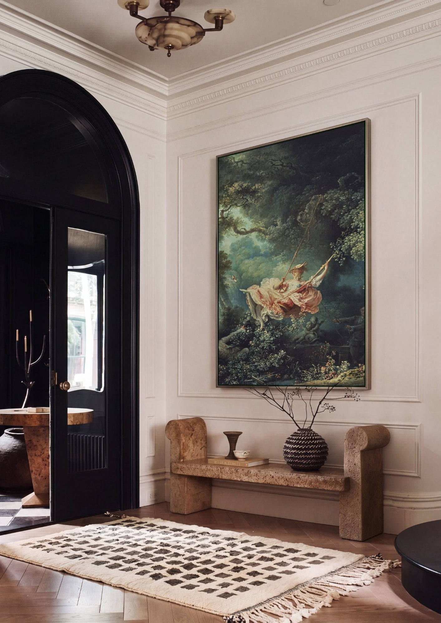 Quadro Decorativo O Balanço - Fragonard em ambiente decorado