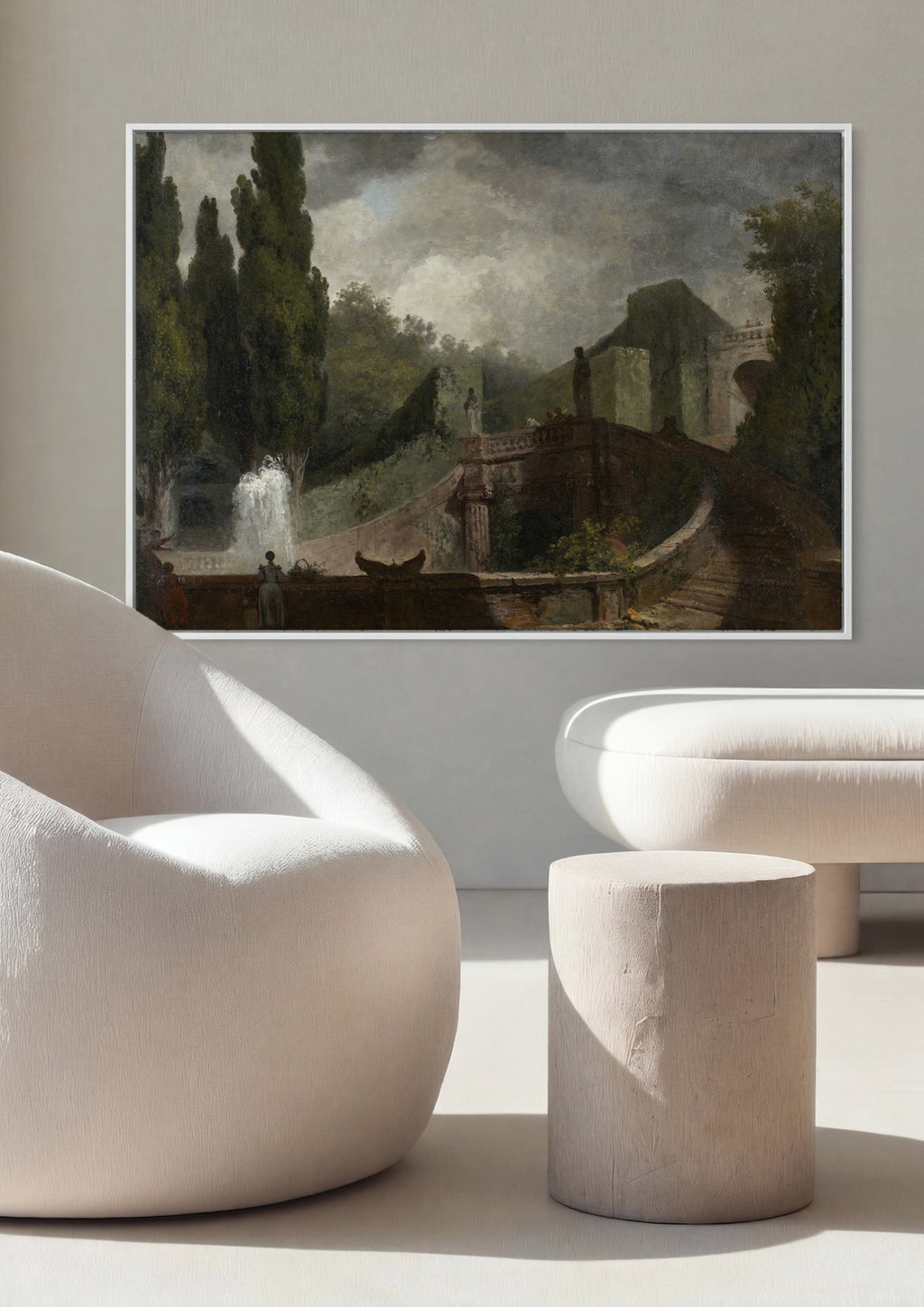 Quadro Decorativo A Fonte - Fragonard em ambiente decorado