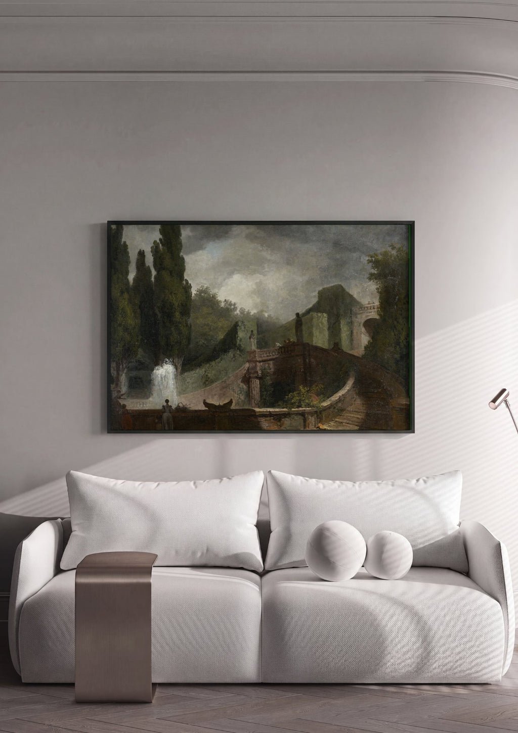 Quadro Decorativo A Fonte - Fragonard em ambiente decorado