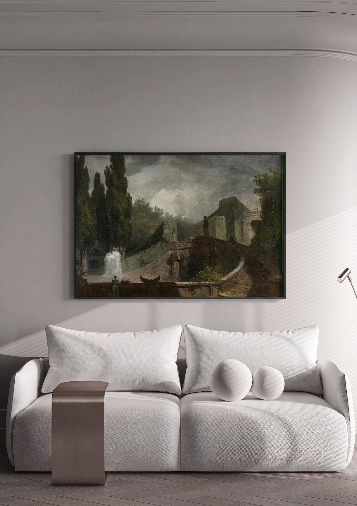 Quadro Decorativo A Fonte - Fragonard em ambiente decorado