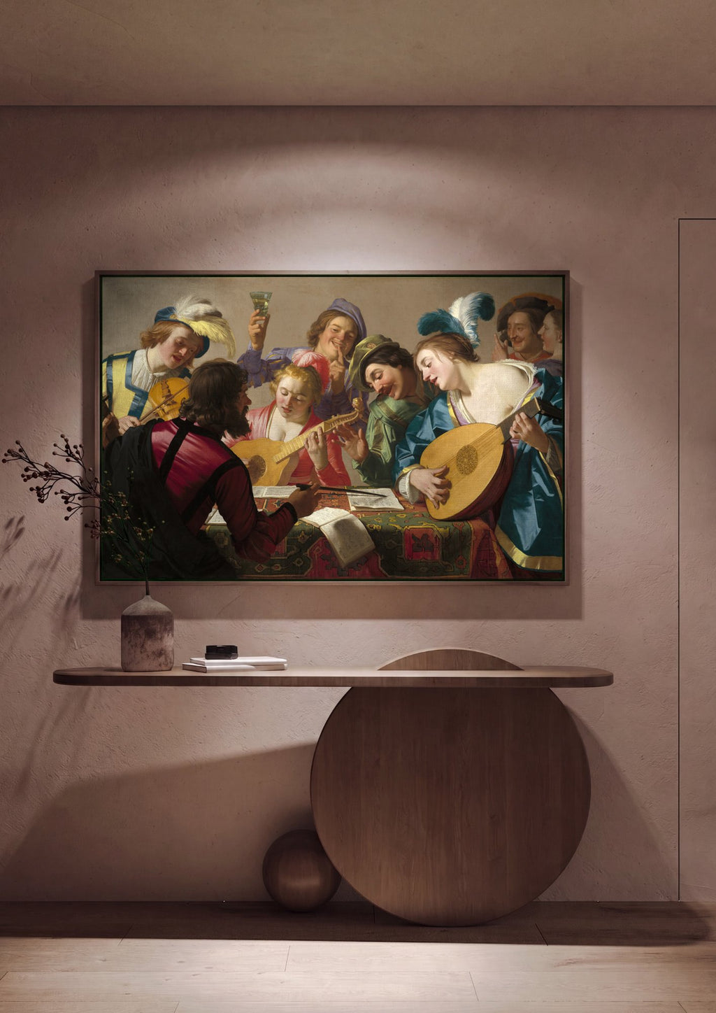 Quadro Decorativo A Festa Musical - Gerard van Honthorst em ambiente decorado