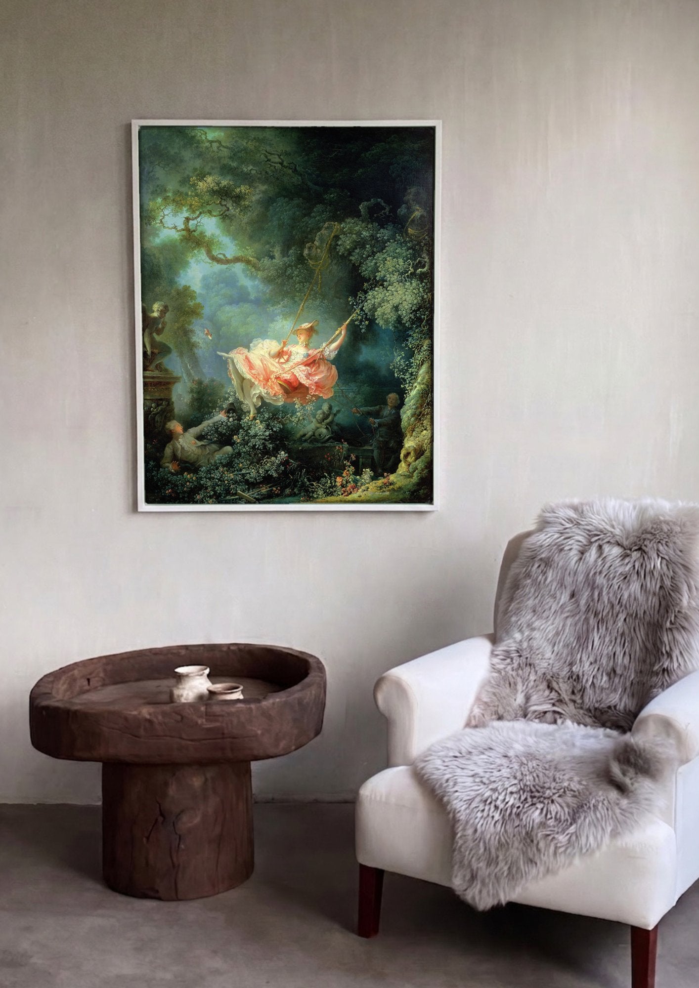Quadro Decorativo O Balanço - Fragonard em ambiente decorado