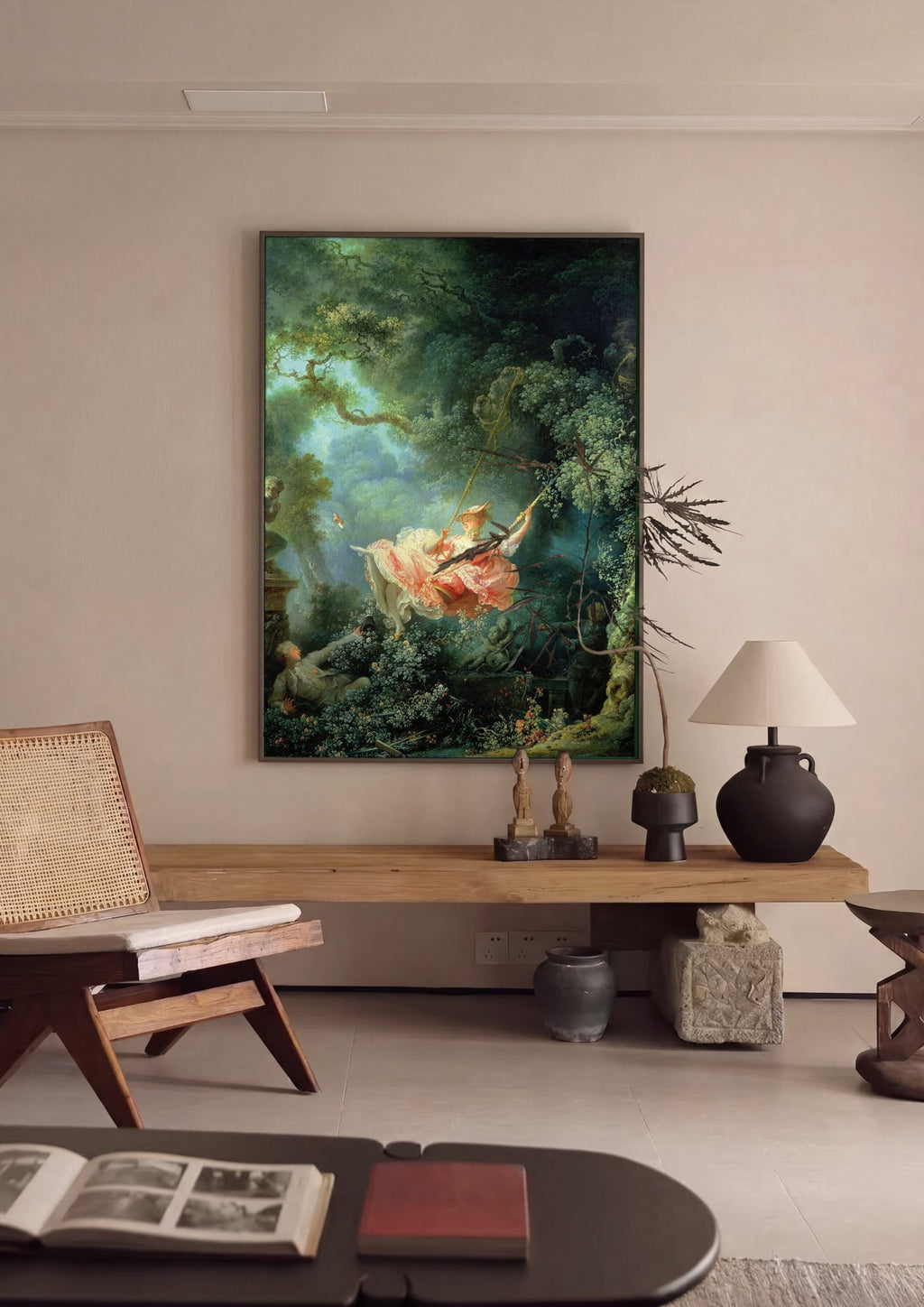 Quadro Decorativo O Balanço - Fragonard em ambiente decorado