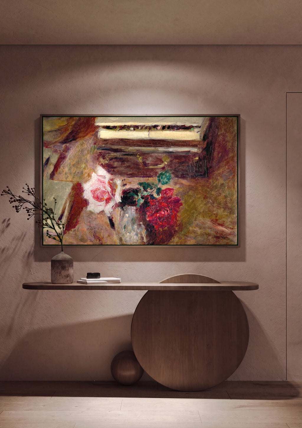 Quadro Decorativo Rosas e Piano - Vuillard em ambiente decorado