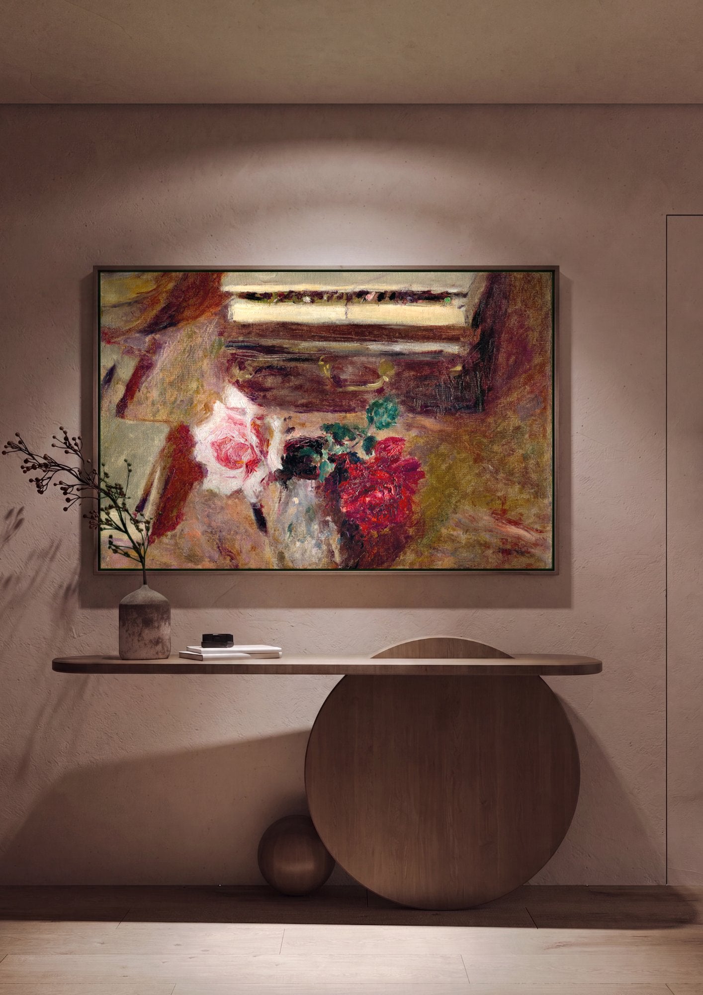 Quadro Decorativo Rosas e Piano - Vuillard em ambiente decorado