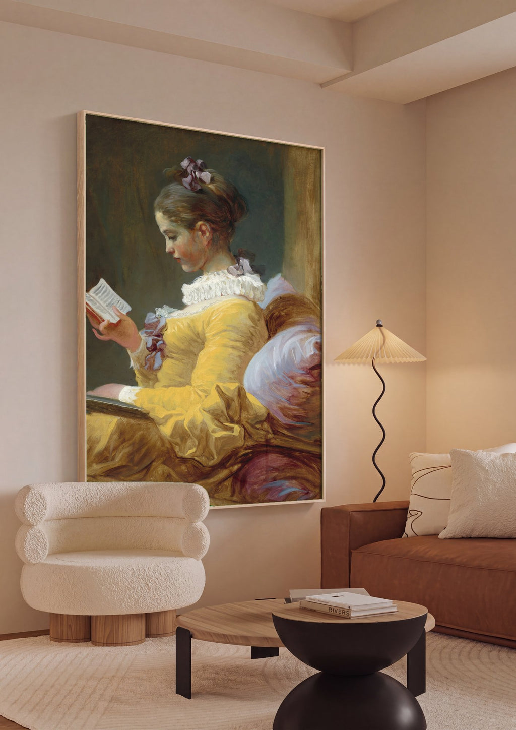 Quadro Decorativo A Leitora - Fragonard em ambiente decorado