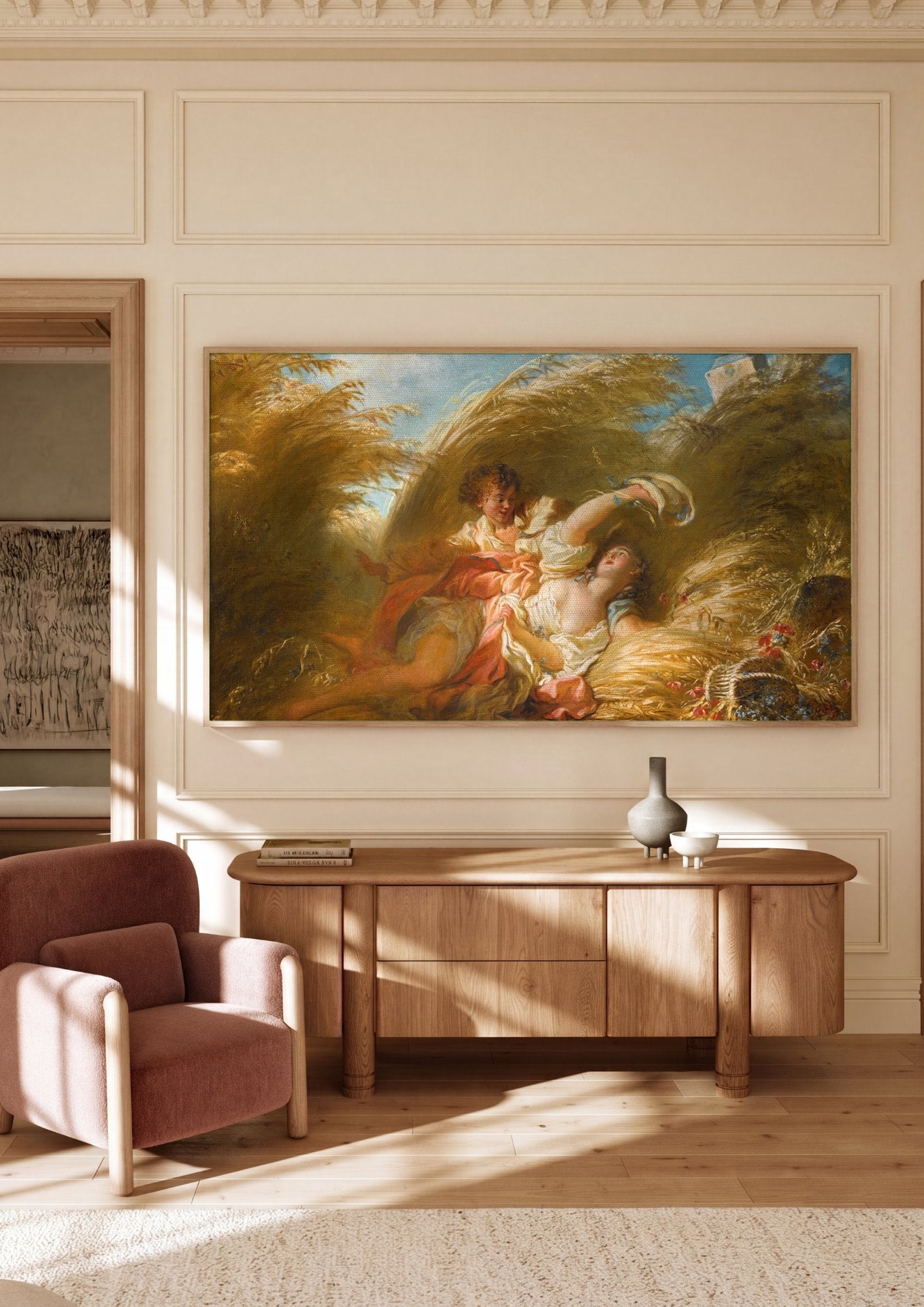 Quadro Decorativo A Colheita - Fragonard em ambiente decorado