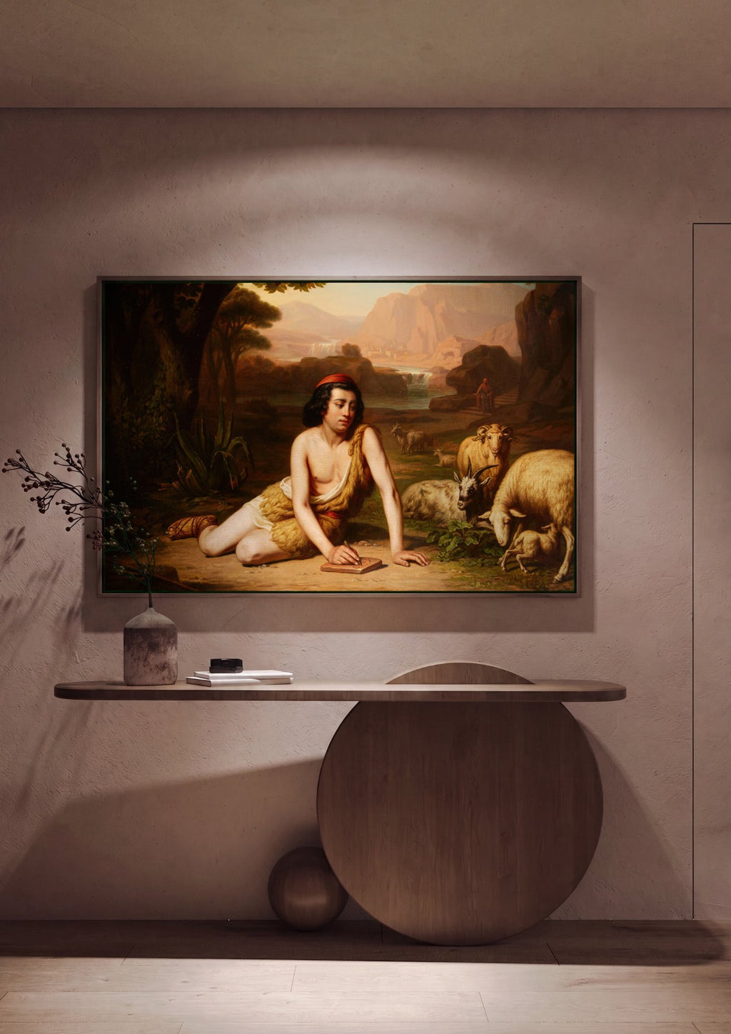 Quadro Decorativo Jovem Pastor - Godward em ambiente decorado