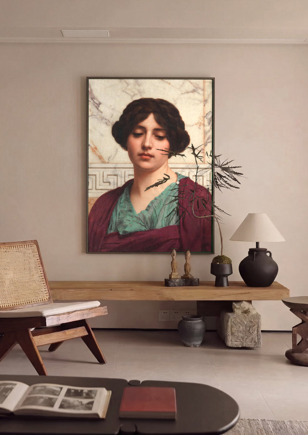 Quadro Decorativo 'A Sacerdotisa' - Godward em ambiente decorado