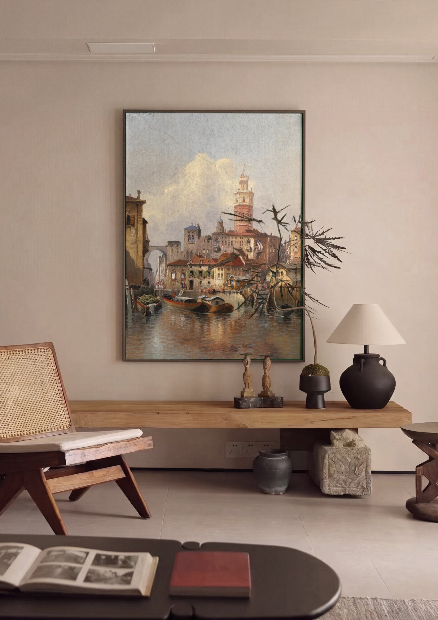 Quadro Decorativo Canal Veneza ao Entardecer - Karl Kaufmann em ambiente decorado
