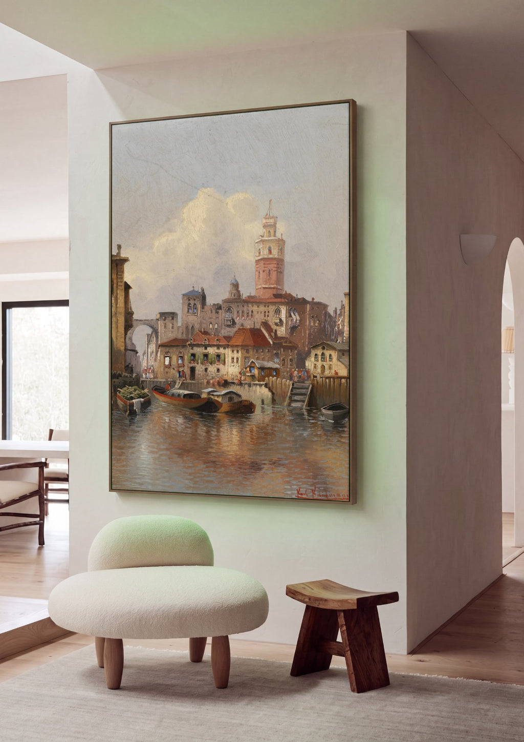 Quadro Decorativo Canal Veneza ao Entardecer - Karl Kaufmann em ambiente decorado
