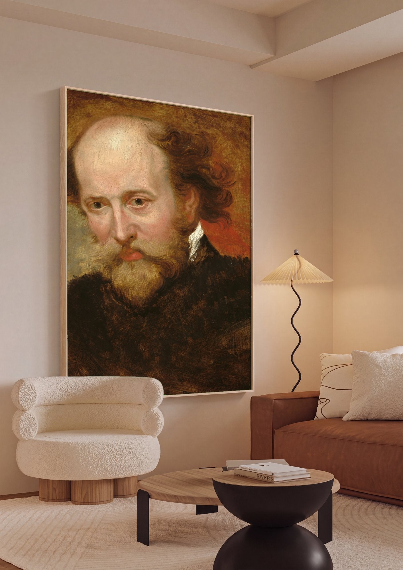 Quadro Decorativo Retrato de Shakespeare - Rubens em ambiente decorado