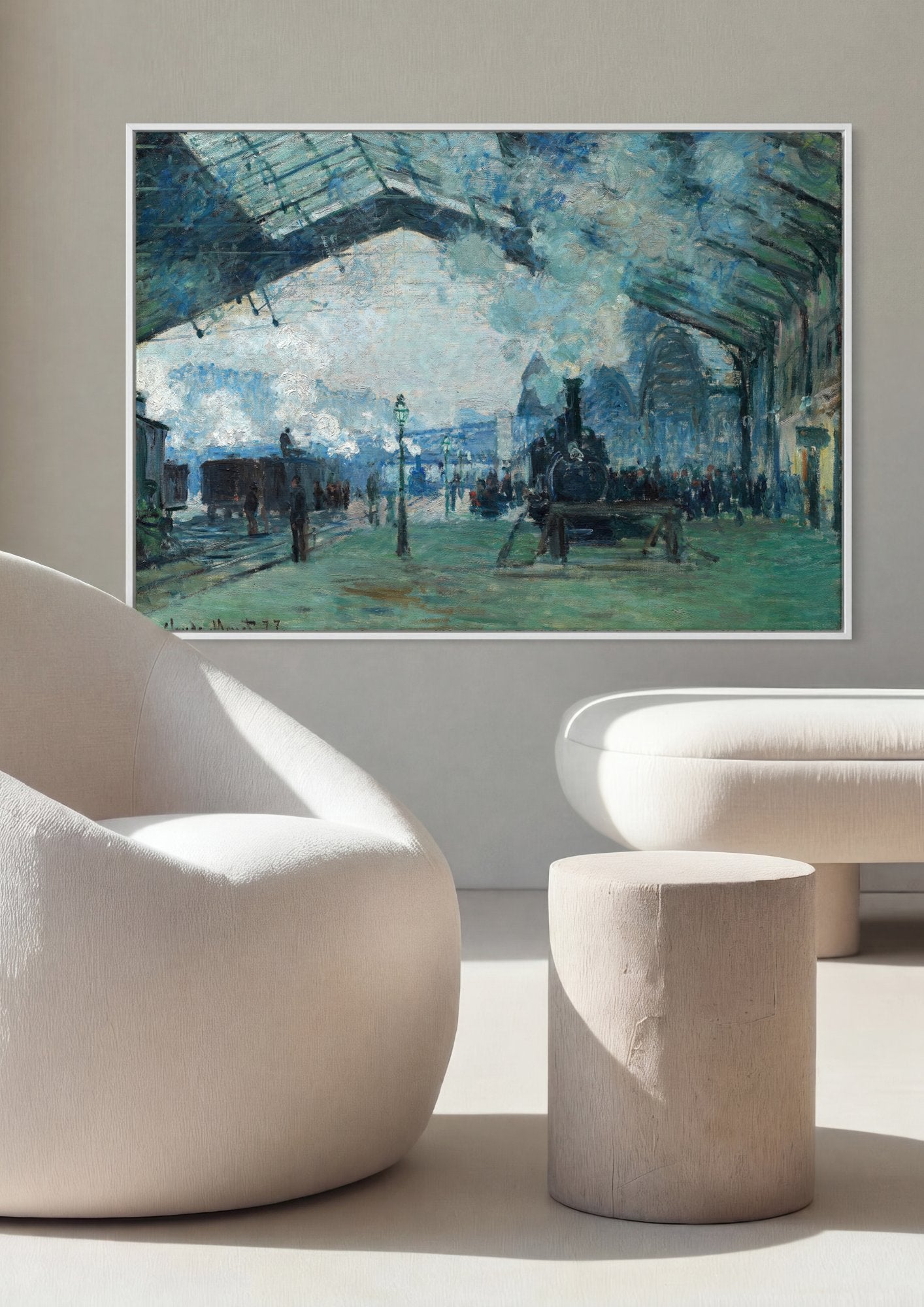 Quadro Decorativo A Estação Saint-Lazare - Claude Monet em ambiente decorado