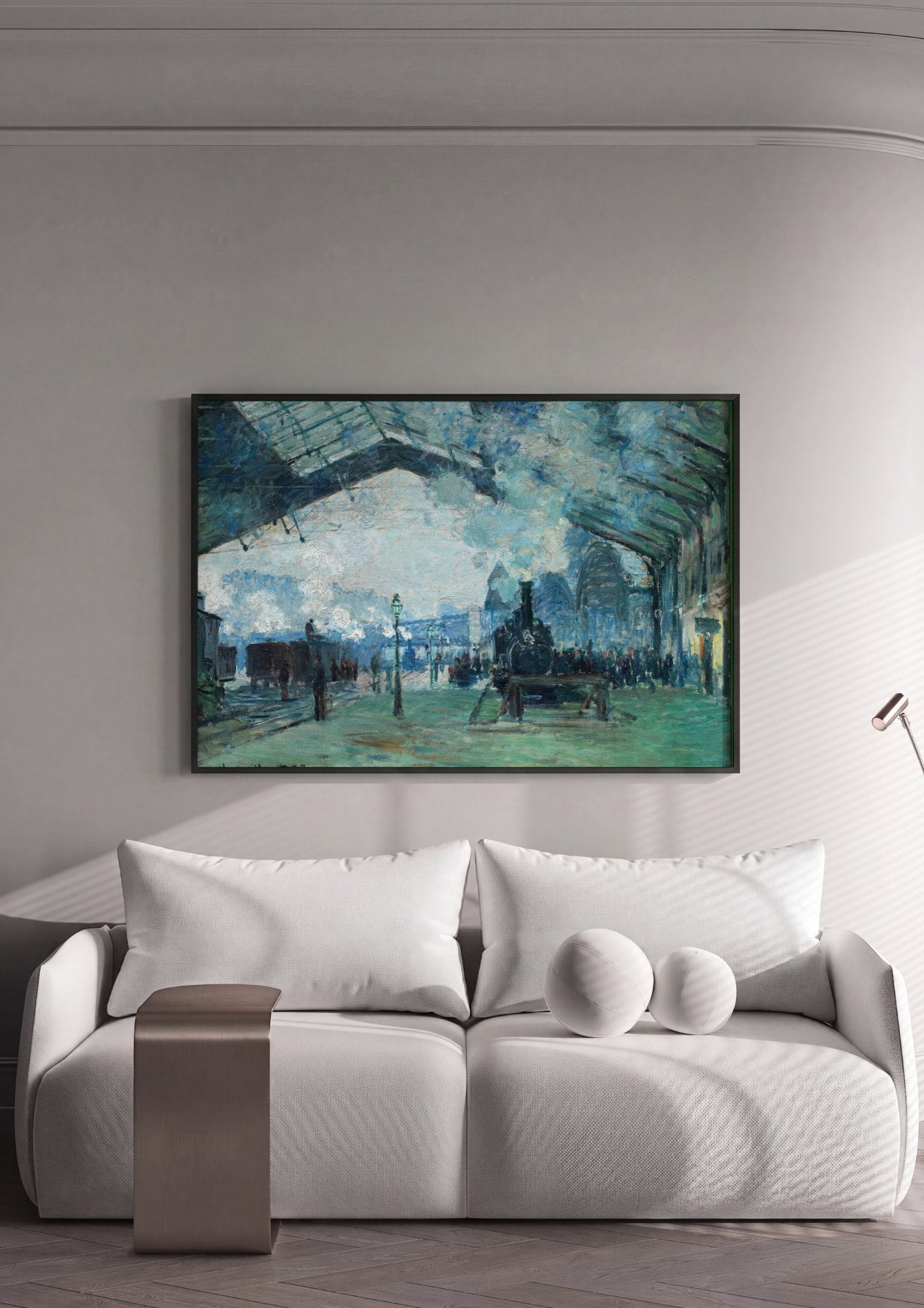 Quadro Decorativo A Estação Saint-Lazare - Claude Monet em ambiente decorado