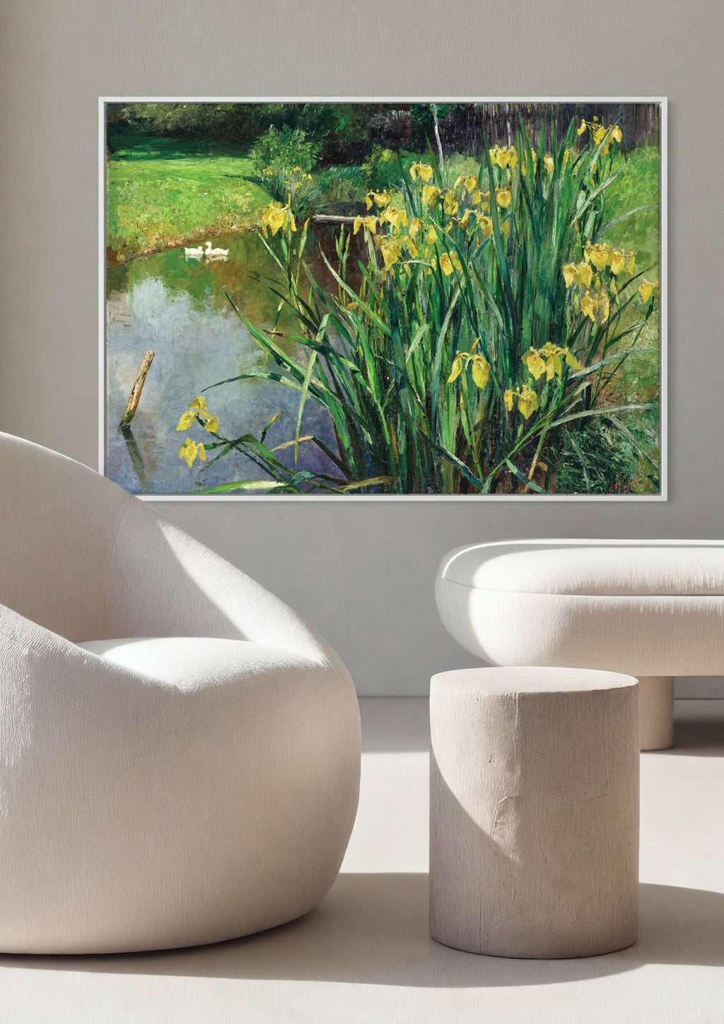 Quadro Decorativo Jardins de Irises - Marie Egner em ambiente decorado