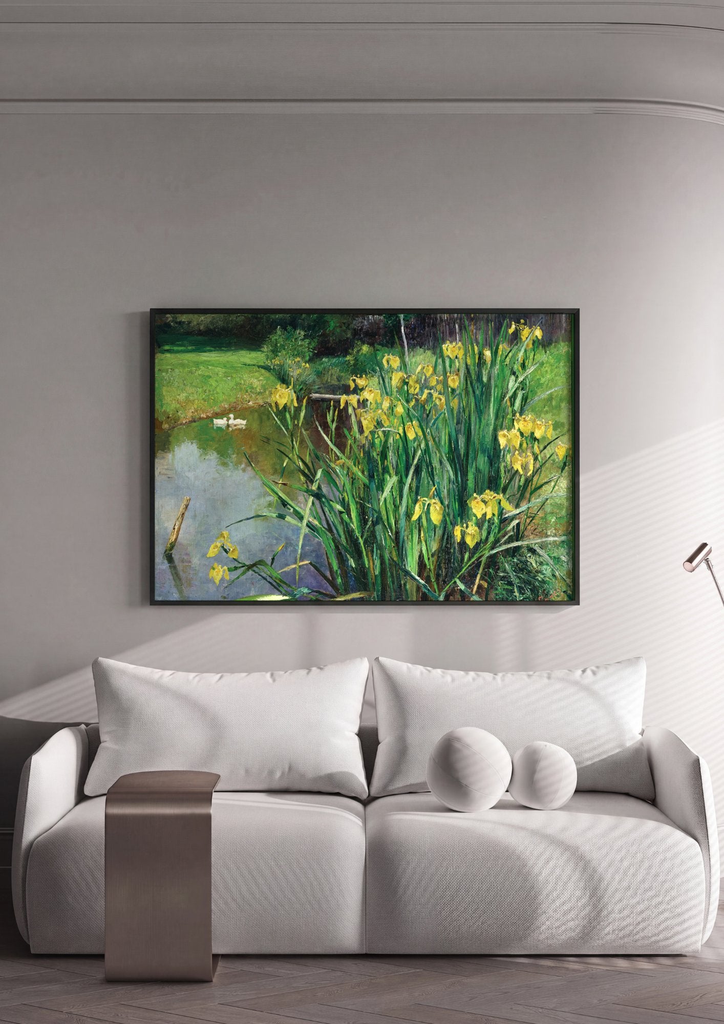 Quadro Decorativo Jardins de Irises - Marie Egner em ambiente decorado
