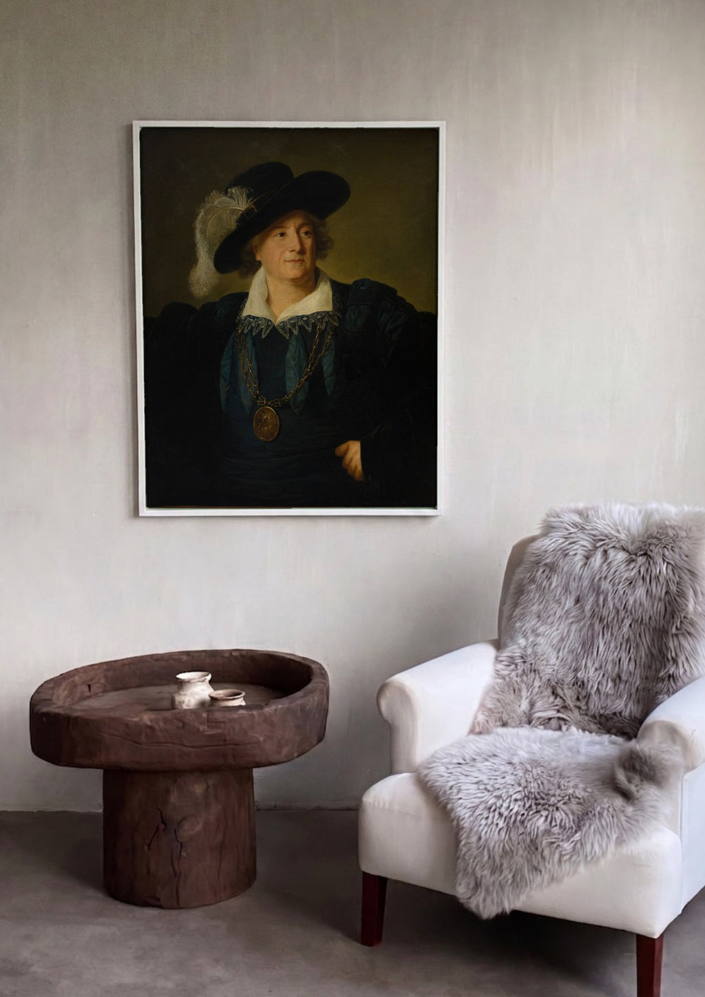 Quadro Decorativo Retrato de Joseph-Marie Vien - Elisabeth Vigée Le Brun em ambiente decorado