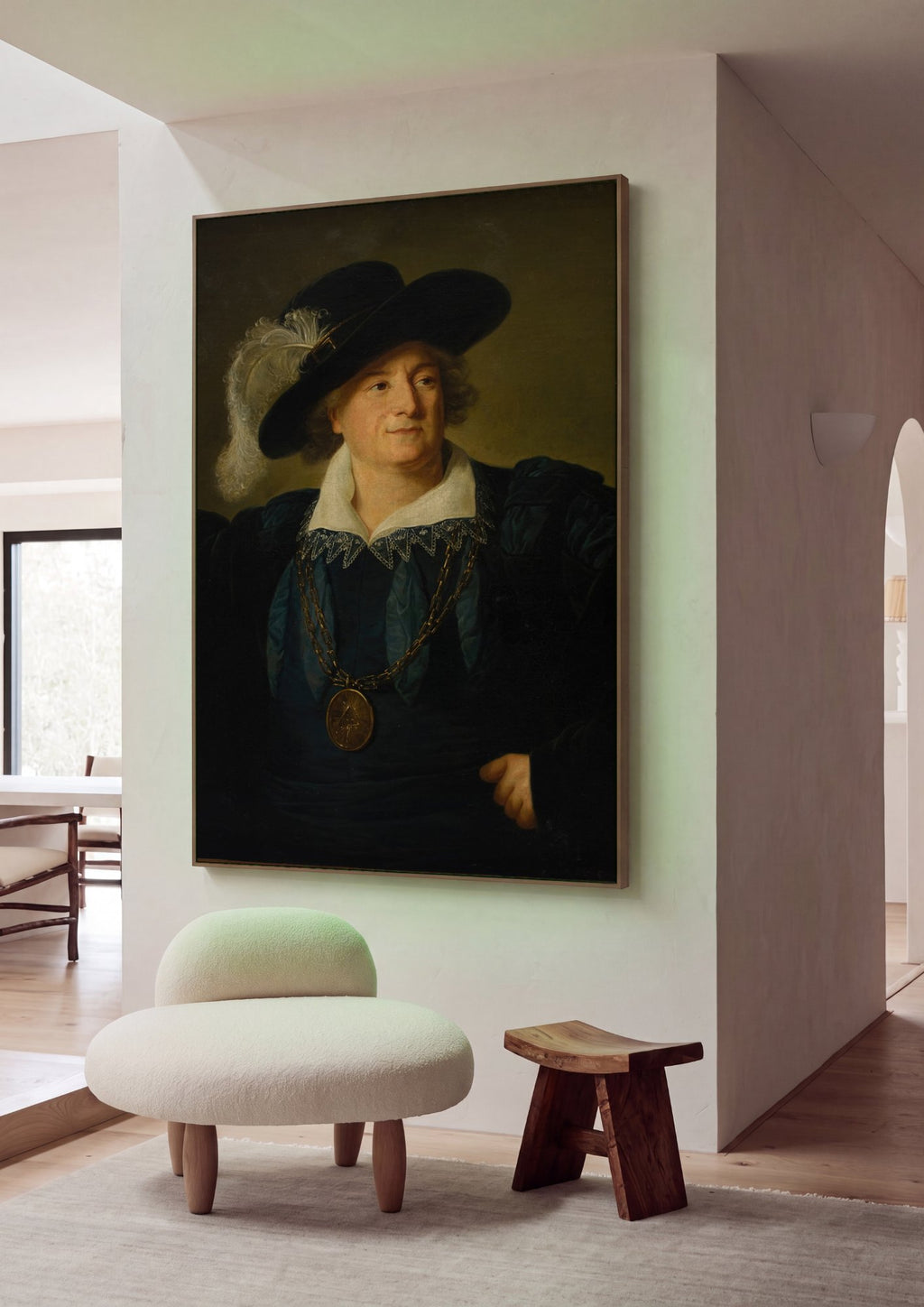 Quadro Decorativo Retrato de Joseph-Marie Vien - Elisabeth Vigée Le Brun em ambiente decorado