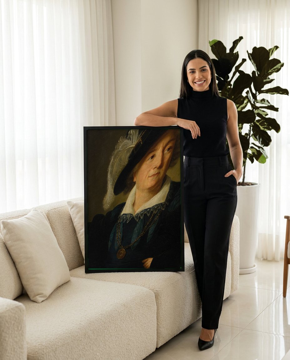 Quadro Decorativo Retrato de Joseph-Marie Vien - Elisabeth Vigée Le Brun com modelo em ambiente