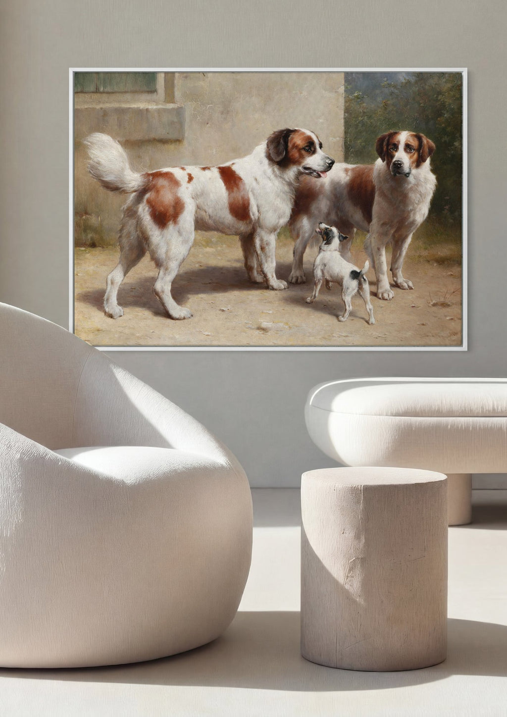 Quadro Decorativo Cães de Companhia - Carl Reichert em ambiente decorado