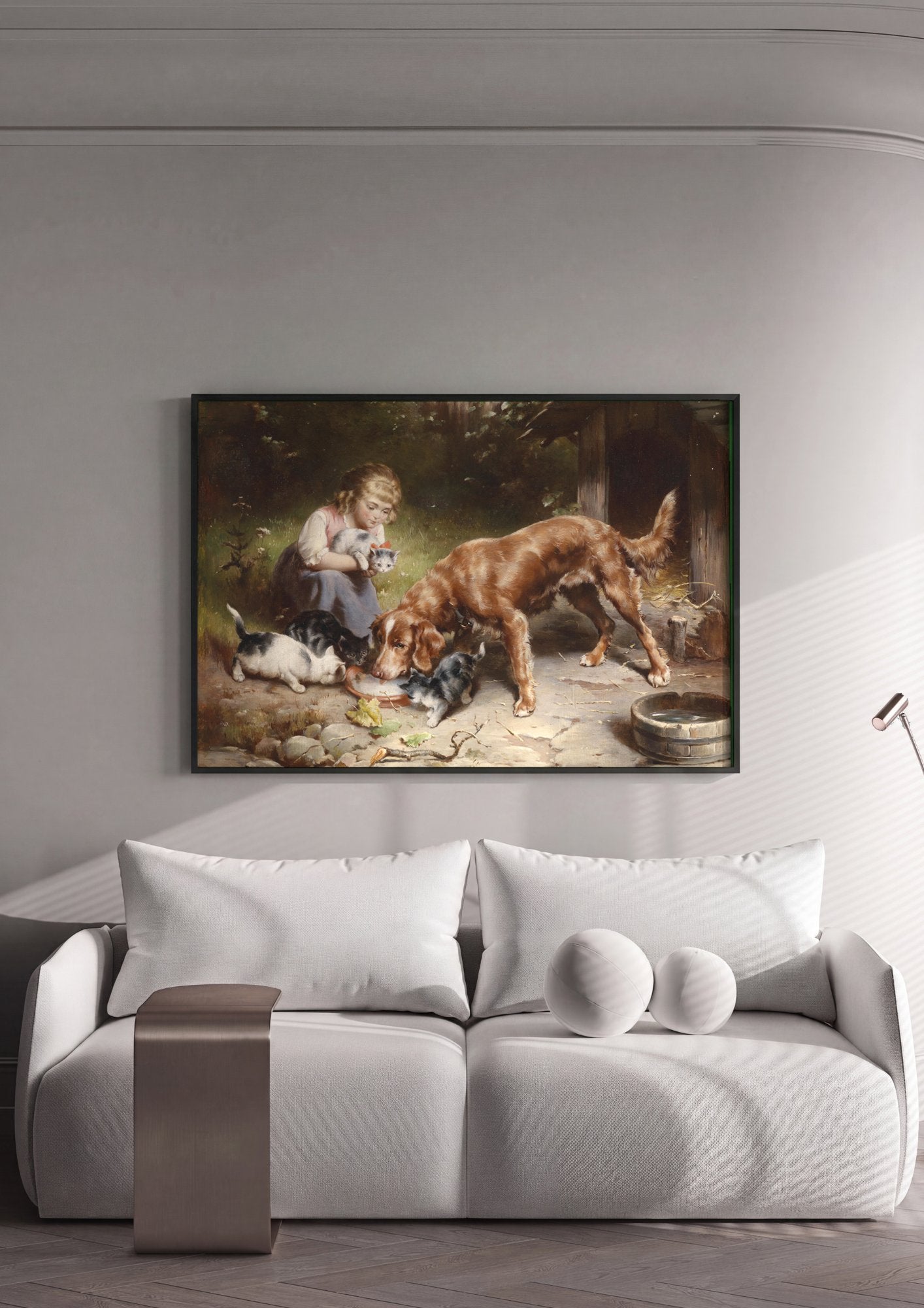 Quadro Decorativo Cenas Domésticas - Carl Reichert em ambiente decorado