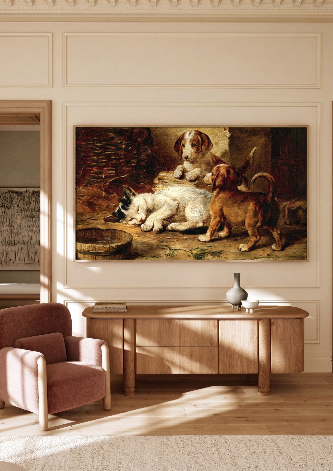 Quadro Decorativo Cenas Domésticas - Carl Reichert em ambiente decorado