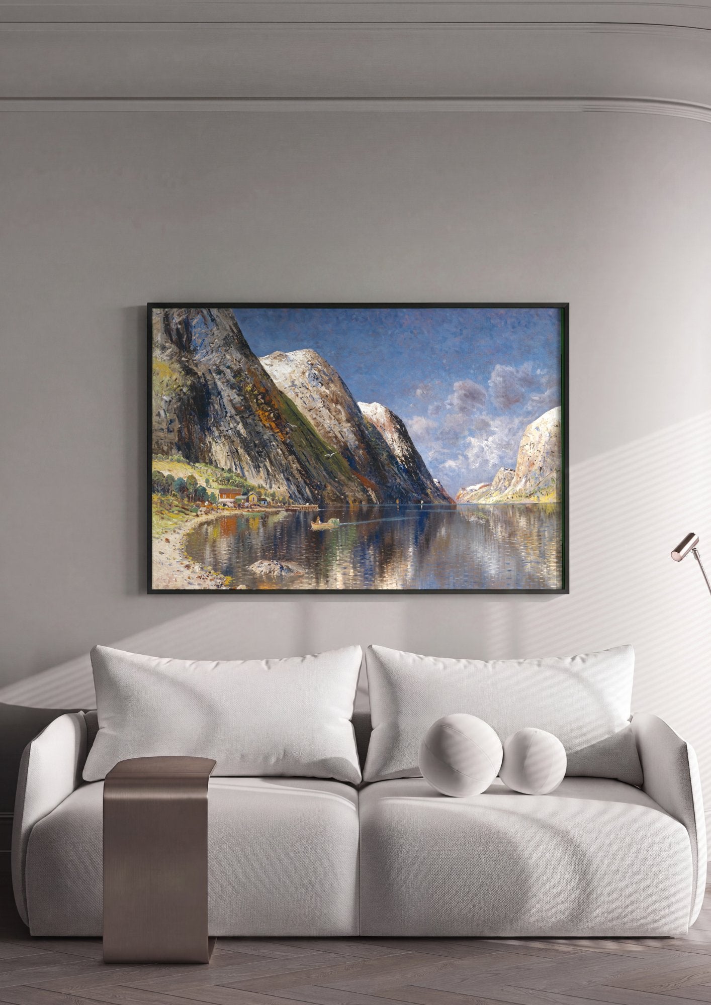 Quadro Decorativo Fiorde Norueguês - Karl Kaufmann em ambiente decorado