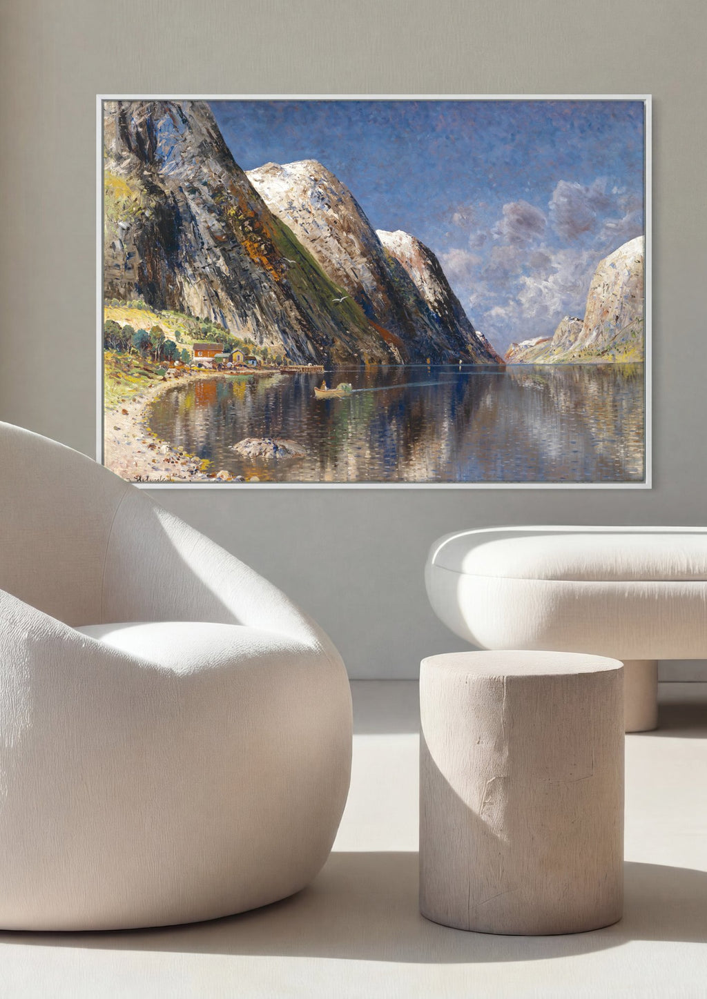 Quadro Decorativo Fiorde Norueguês - Karl Kaufmann em ambiente decorado