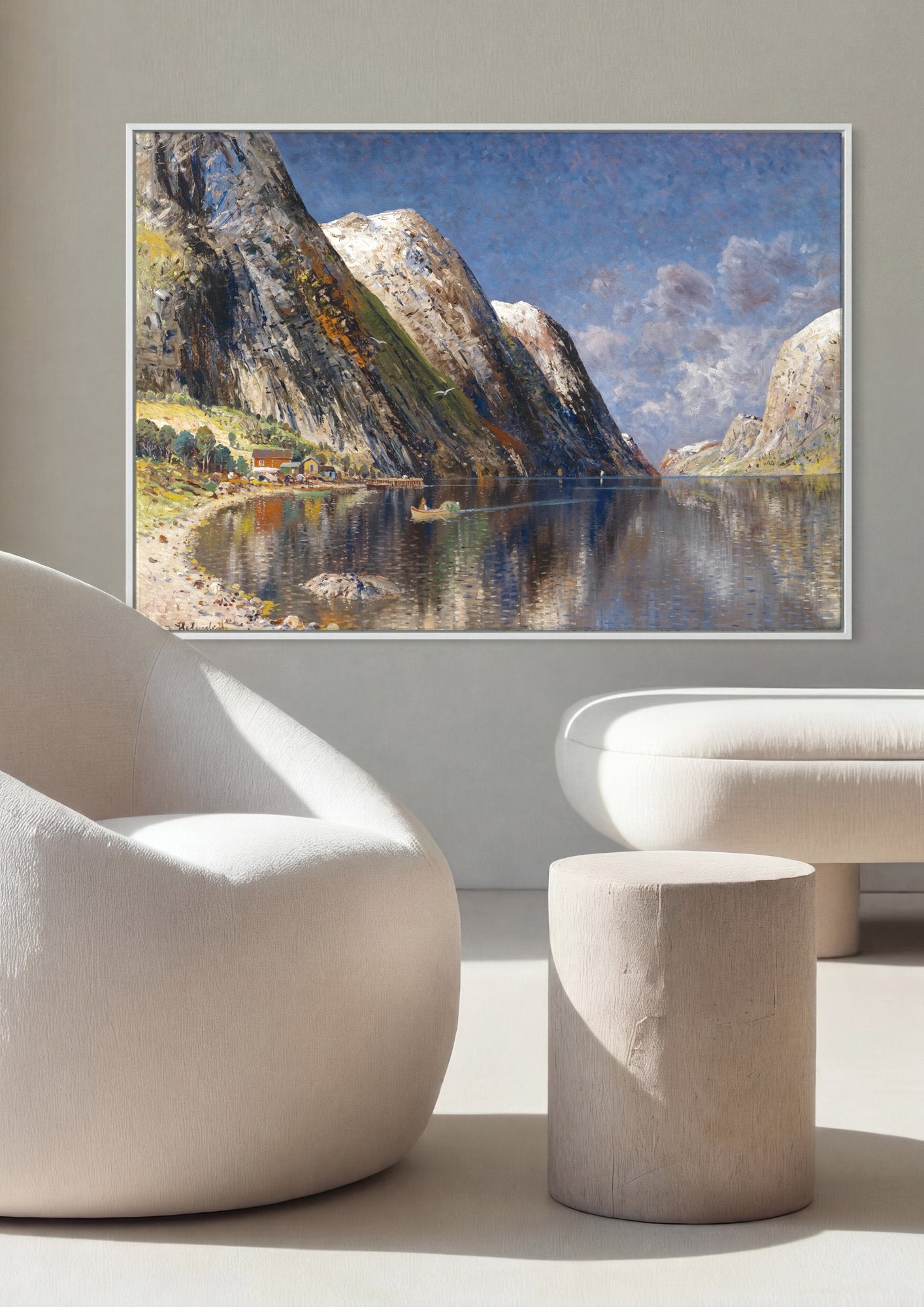 Quadro Decorativo Fiorde Norueguês - Karl Kaufmann em ambiente decorado