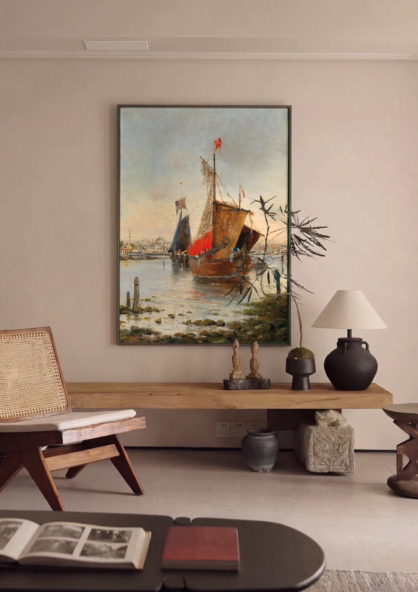 Quadro Decorativo Porto de Istambul - Karl Kaufmann em ambiente decorado