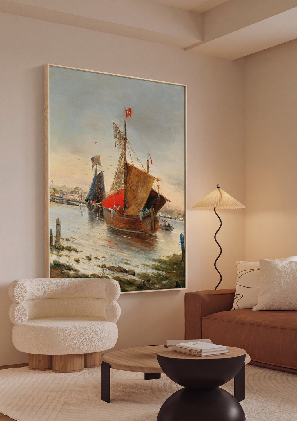 Quadro Decorativo Porto de Istambul - Karl Kaufmann em ambiente decorado