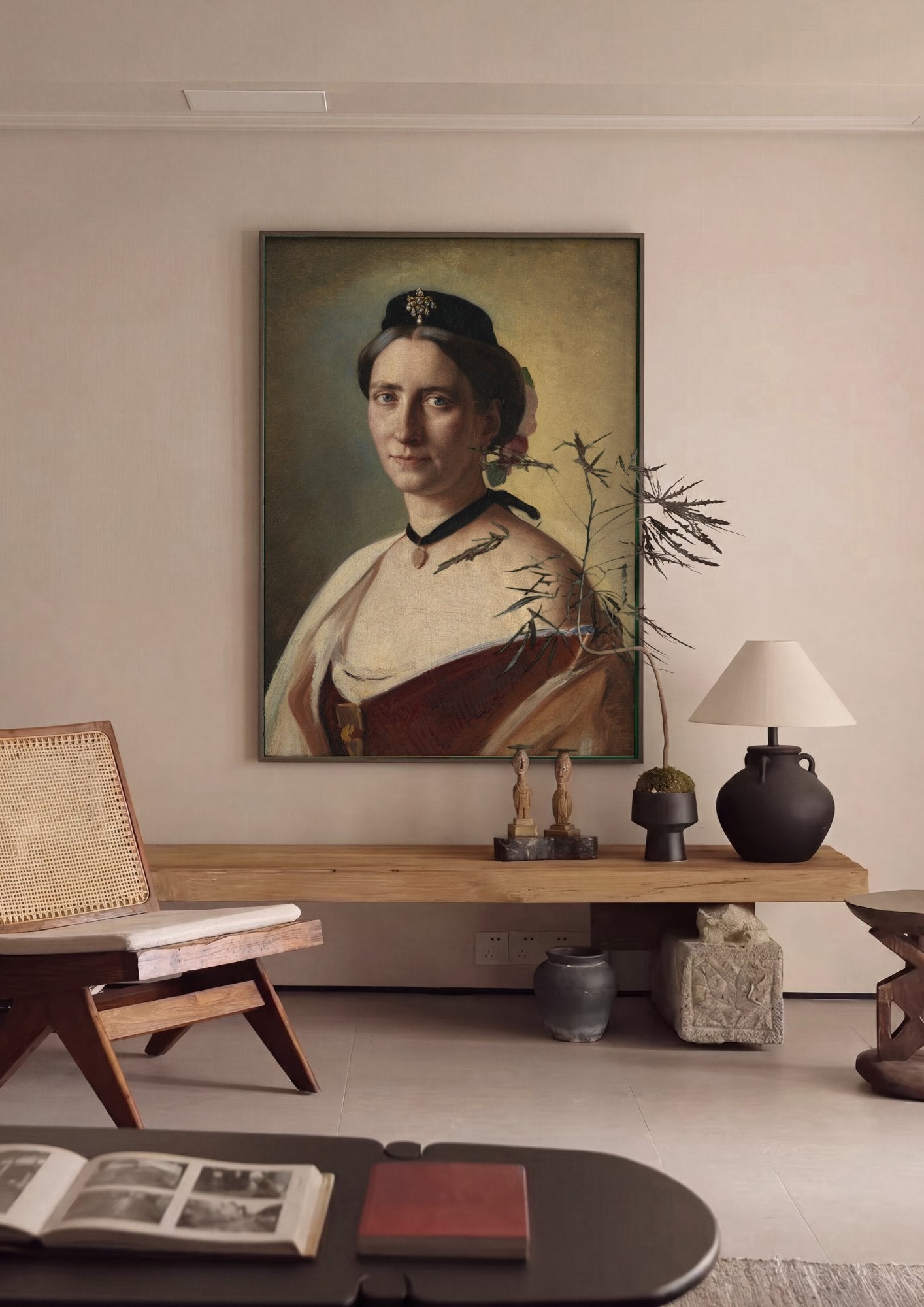 Quadro Decorativo Retrato de Mulher - Carl Bloch em ambiente decorado