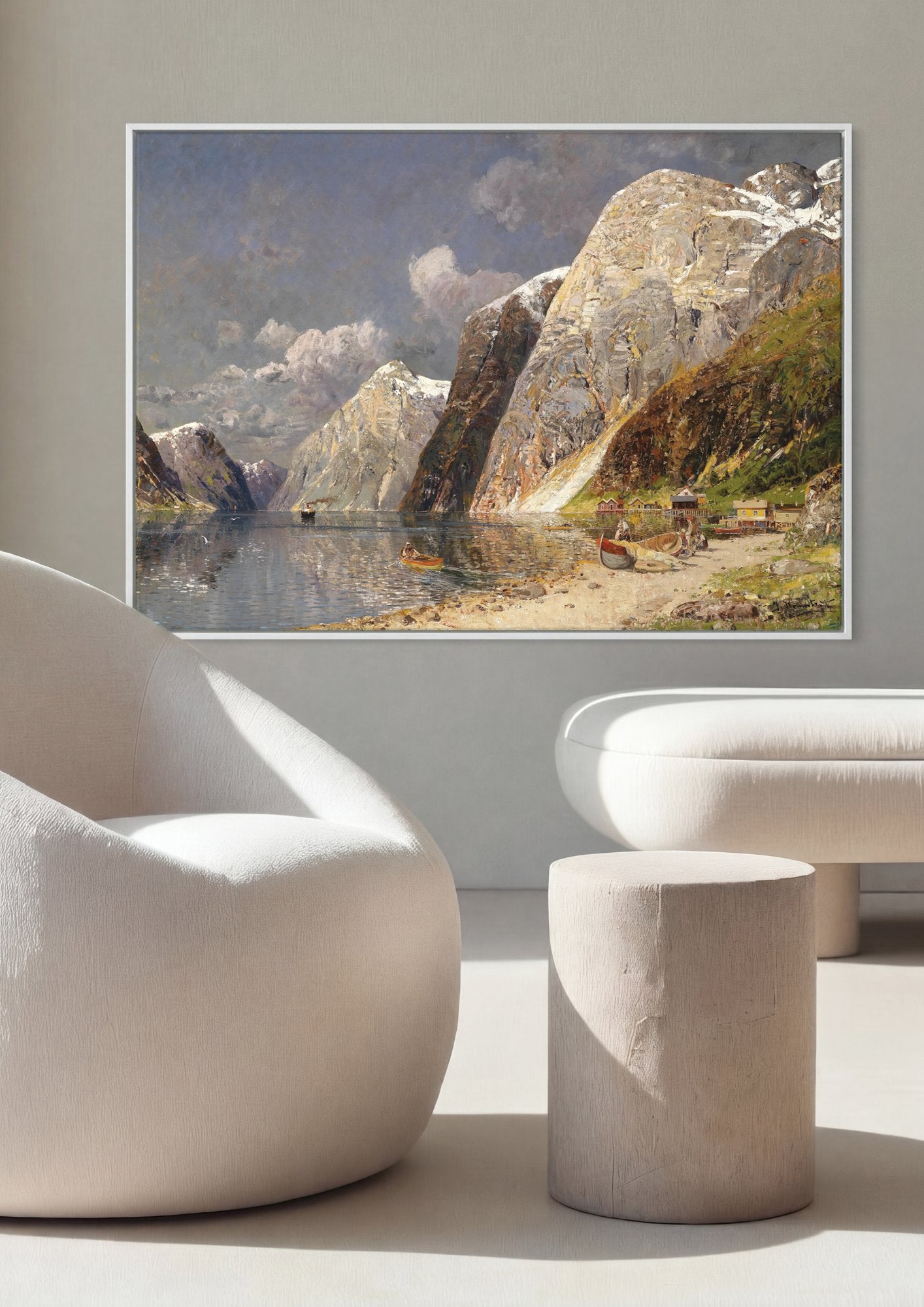 Quadro Decorativo Fiorde Norueguês - Karl Kaufmann em ambiente decorado