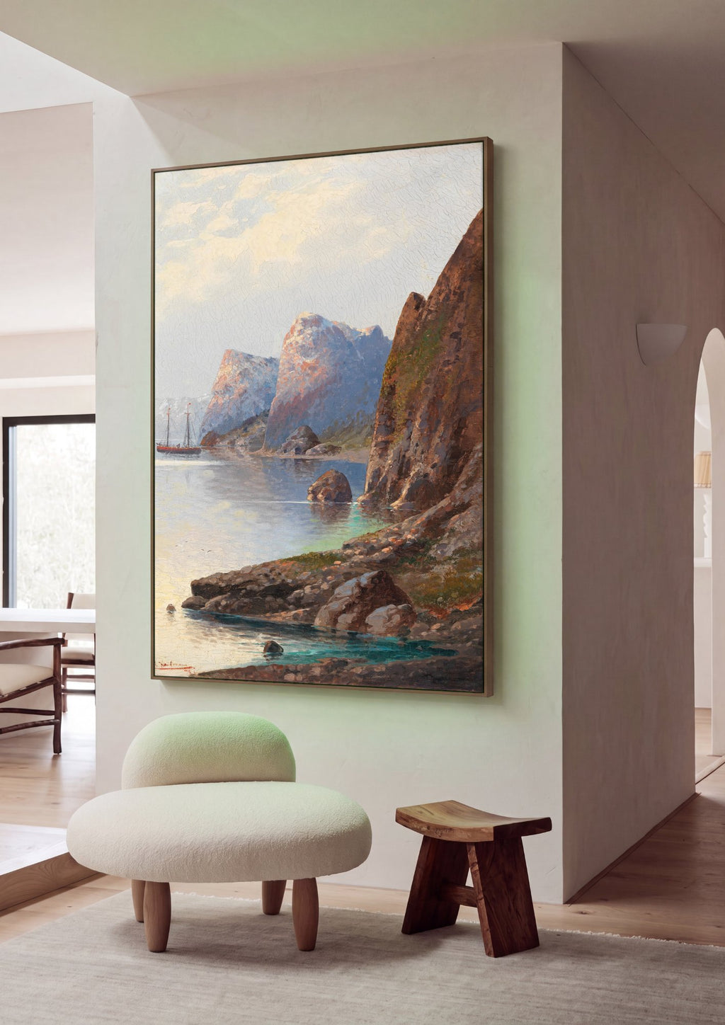 Quadro Decorativo Fiorde Norueguês - Karl Kaufmann em ambiente decorado