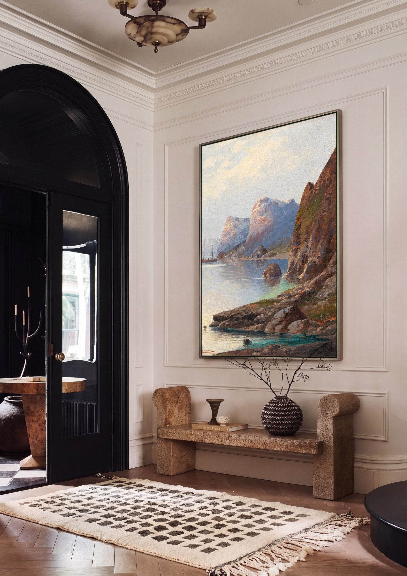 Quadro Decorativo Fiorde Norueguês - Karl Kaufmann em ambiente decorado