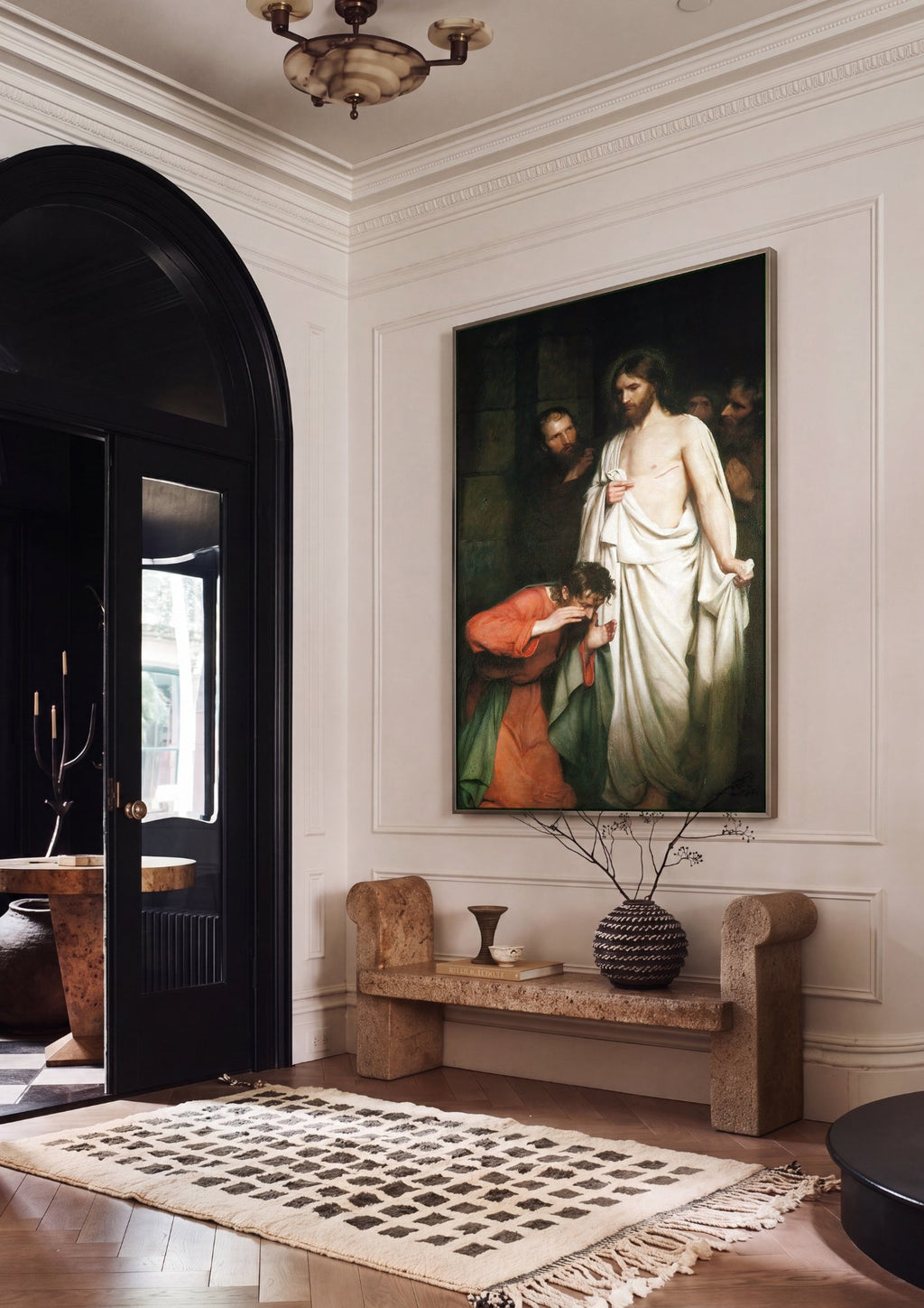 Quadro Decorativo A Dúvida de Tomé - Carl Bloch em ambiente decorado