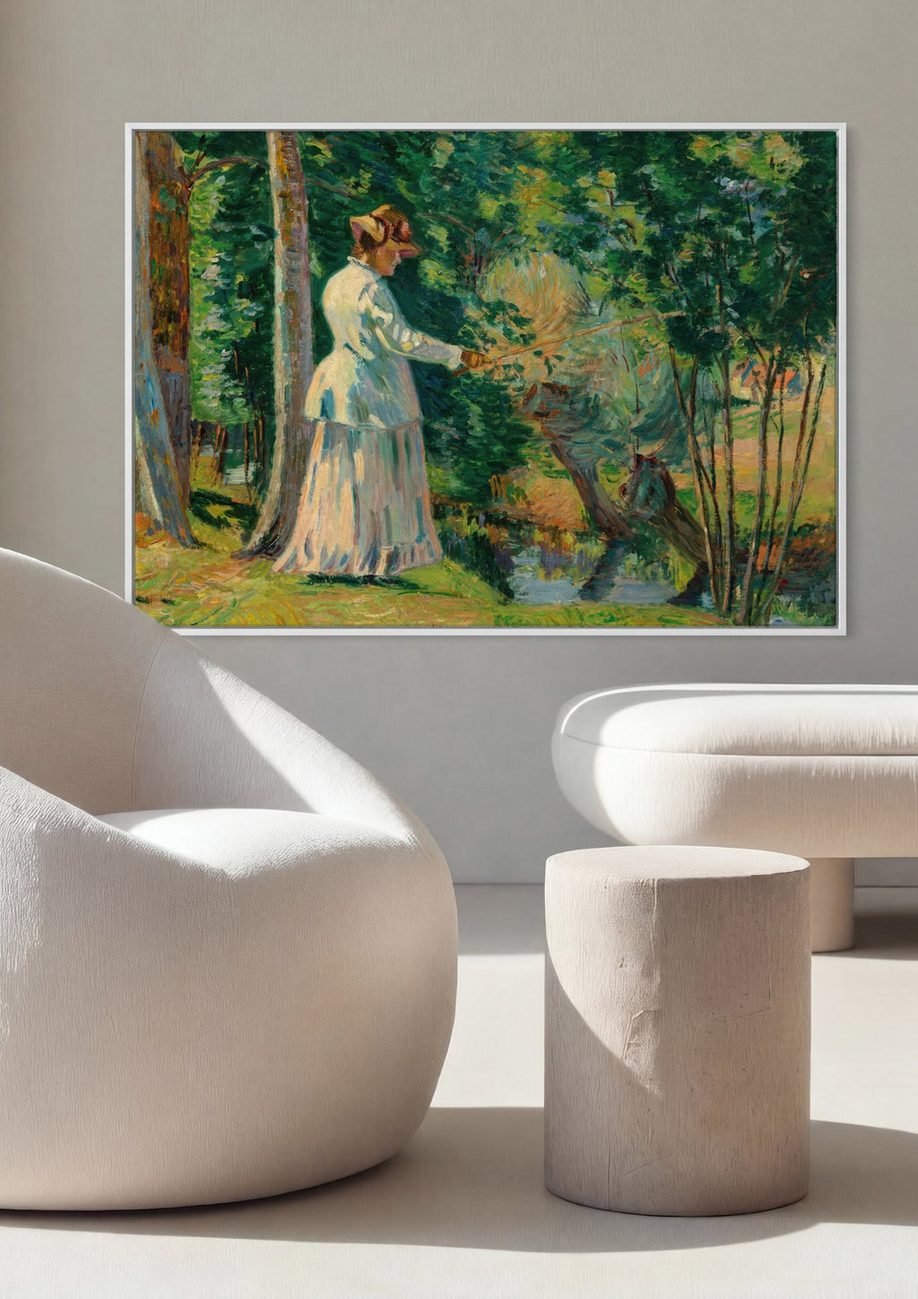 Quadro Decorativo Mulher na Floresta - Armand Guillaumin em ambiente decorado